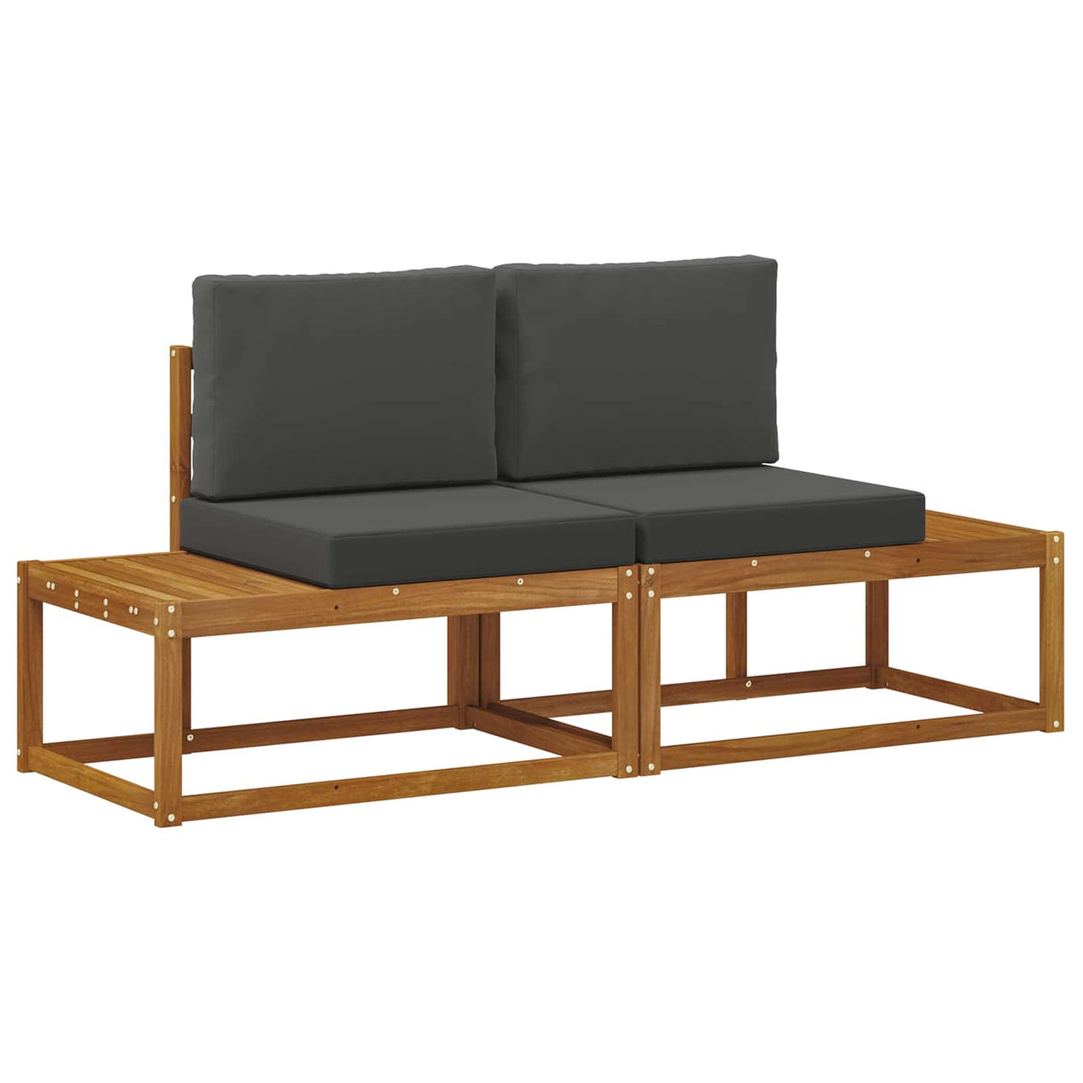 Outdoor End Sofa with Cushion 2 Piece Natural and Anthracite