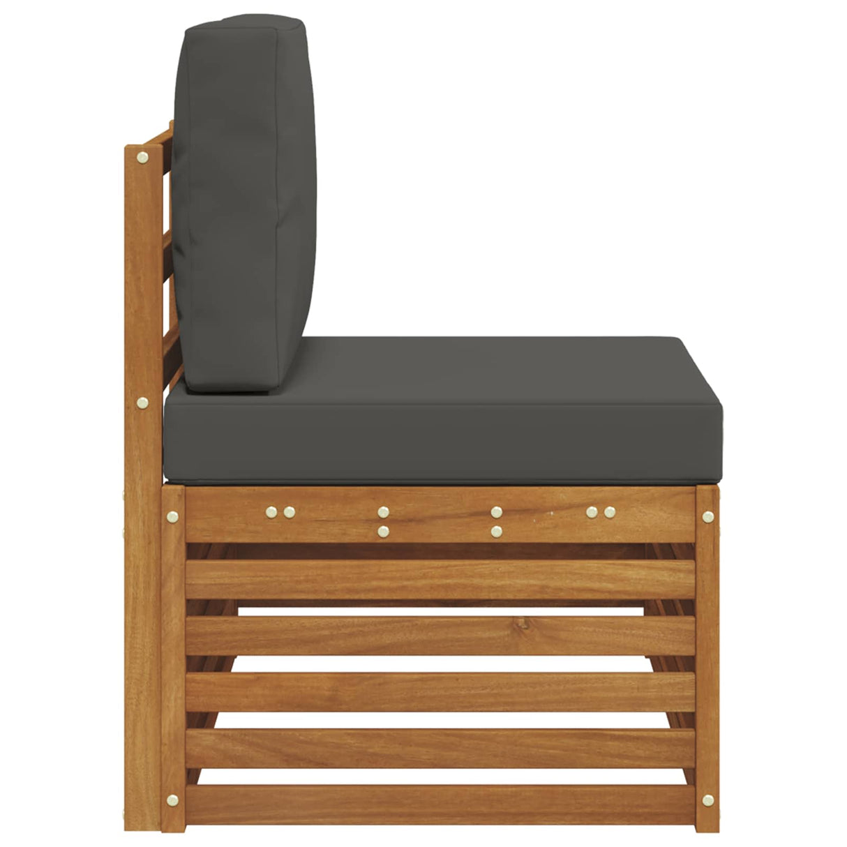 Outdoor End sofa Natural 91 x 63 x 73 cm Solid Acacia Wood