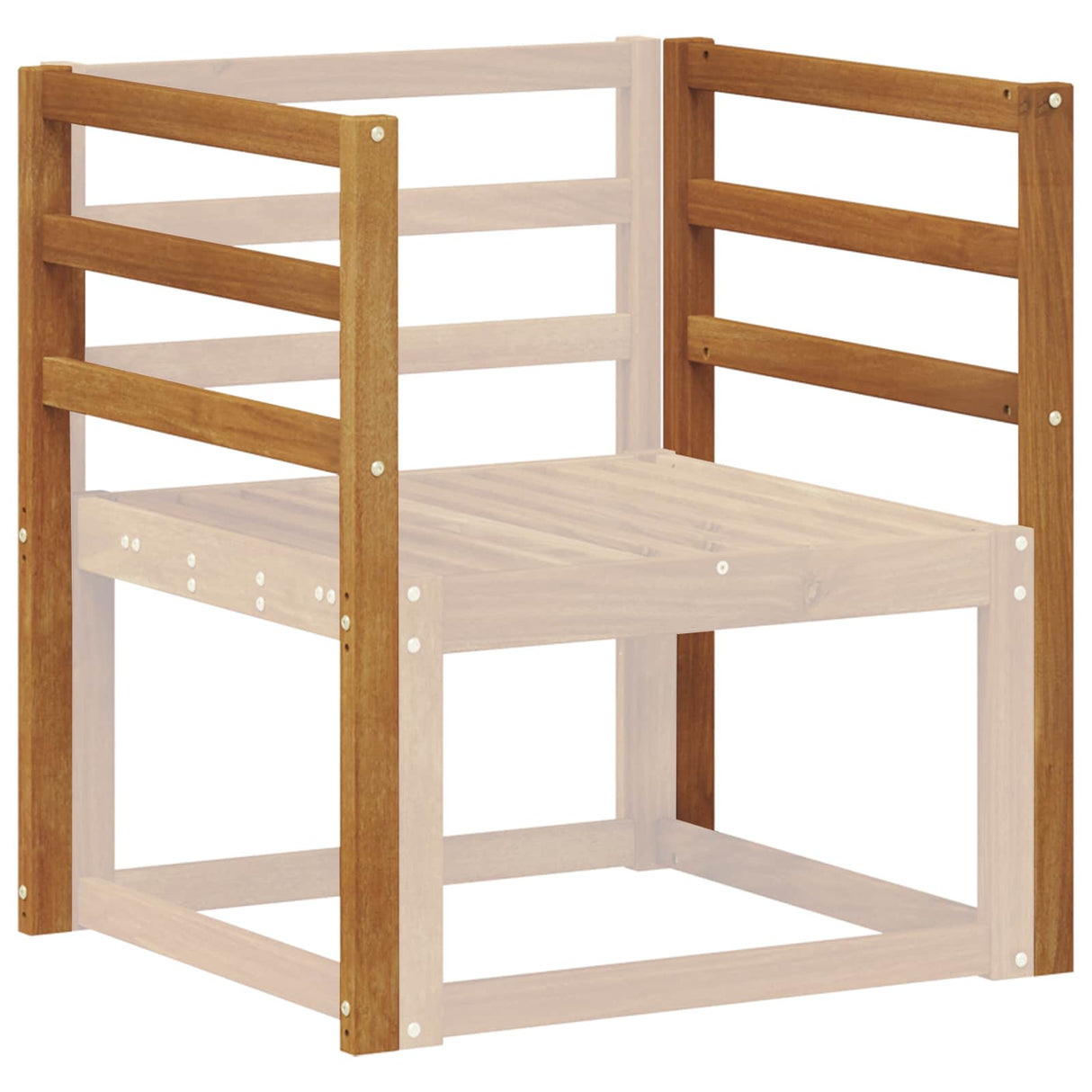 Armrest 2 pcs Natural 59 x 4 x 73 cm Solid Acacia Wood