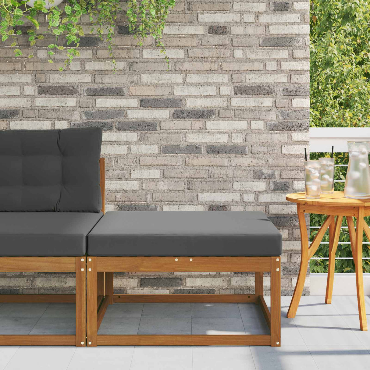 Outdoor Footstool Natural