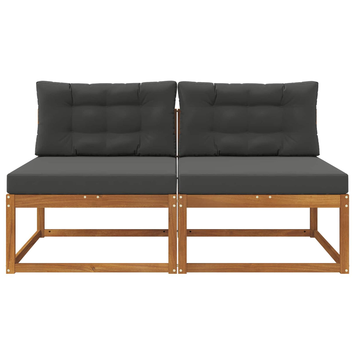 Outdoor Middle Sofa with Cushion 2 Piece Natural