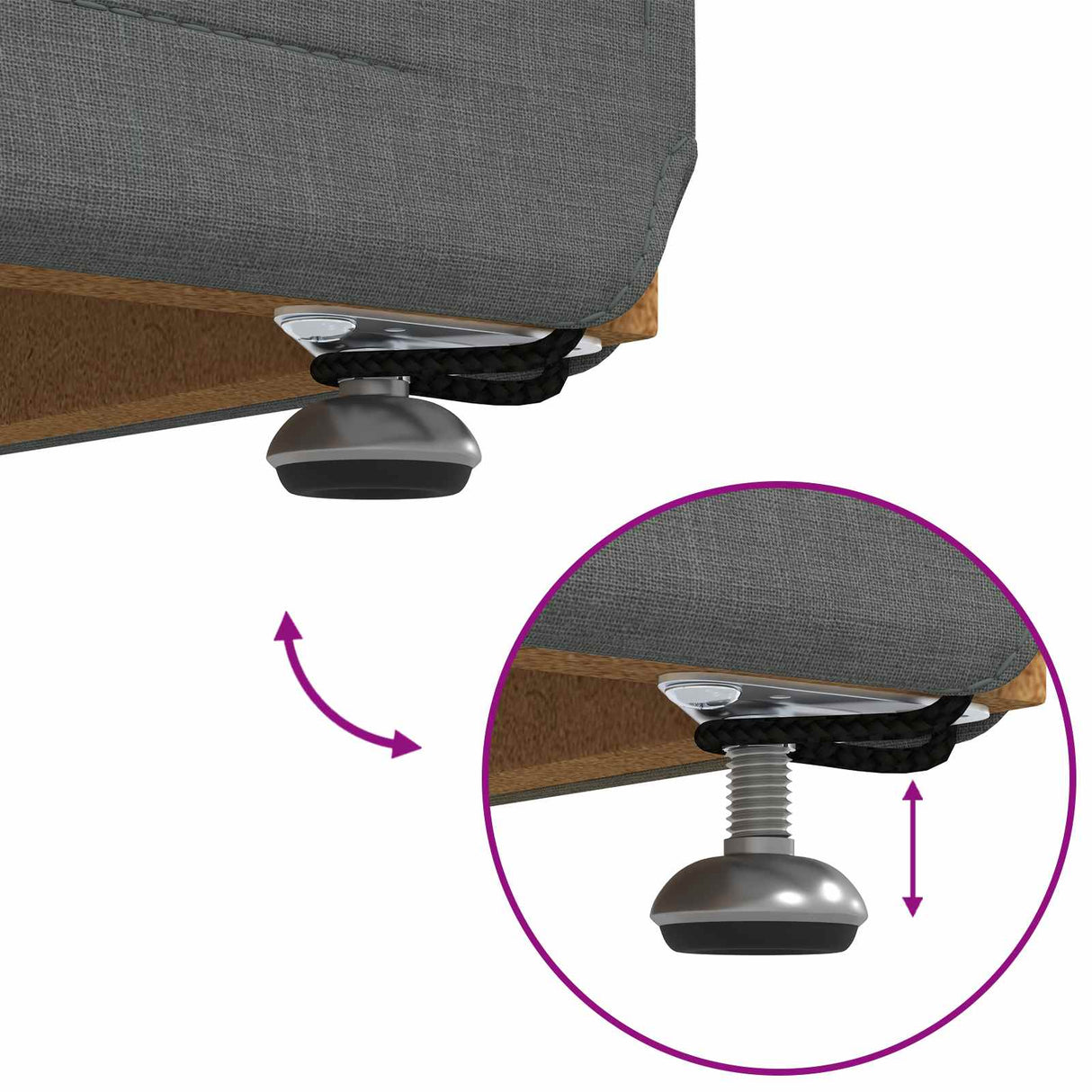 Stool Dark Grey 101 x 41 x 40 cm Fabric and Engineered Wood