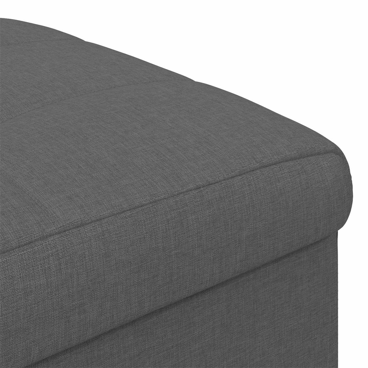 Storage Ottoman with Cushion Dark Grey 40 x 40 x 45 cm Fabric