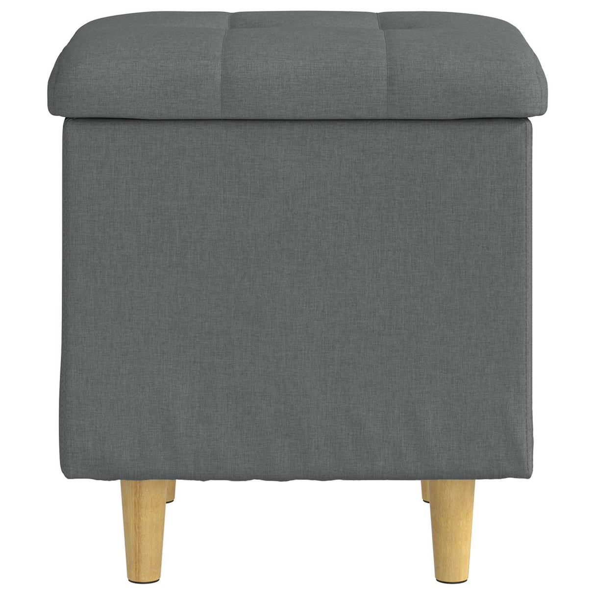 Storage Ottoman with Cushion Dark Grey 40 x 40 x 45 cm Fabric