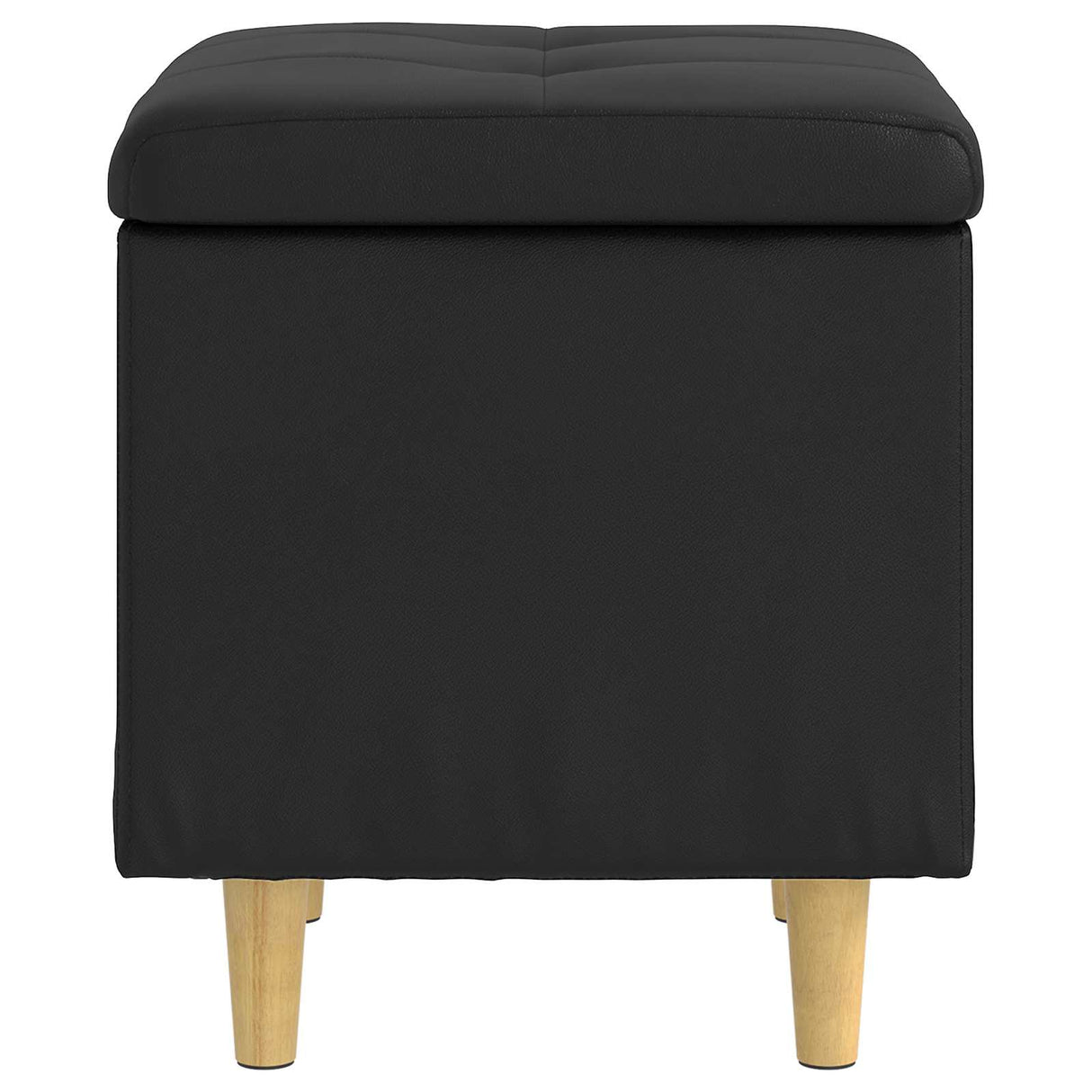 Storage Ottoman with Cushion Black 40 x 40 x 45 cm Faux leather