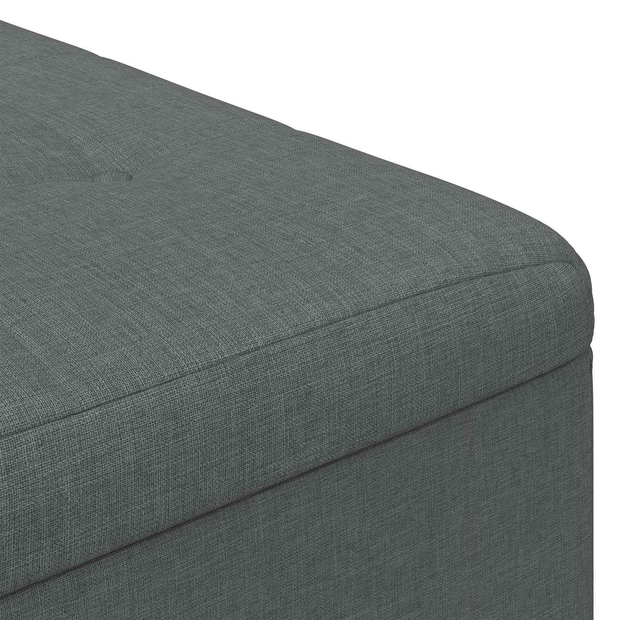 Storage Ottoman with Cushion Dark Grey 60 x 60 x 45 cm Fabric