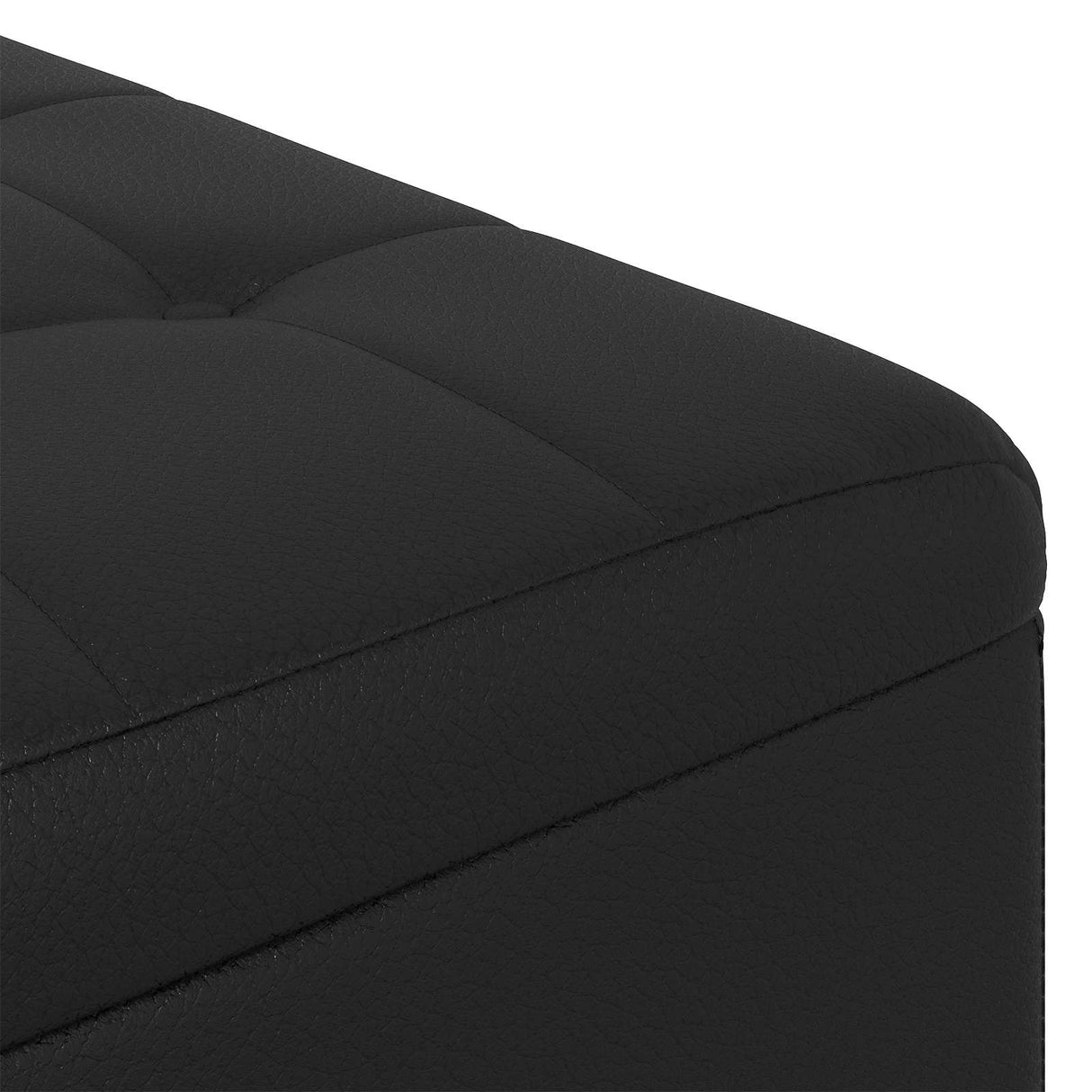 Storage Ottoman with Cushion Black 80 x 80 x 45 cm Faux leather