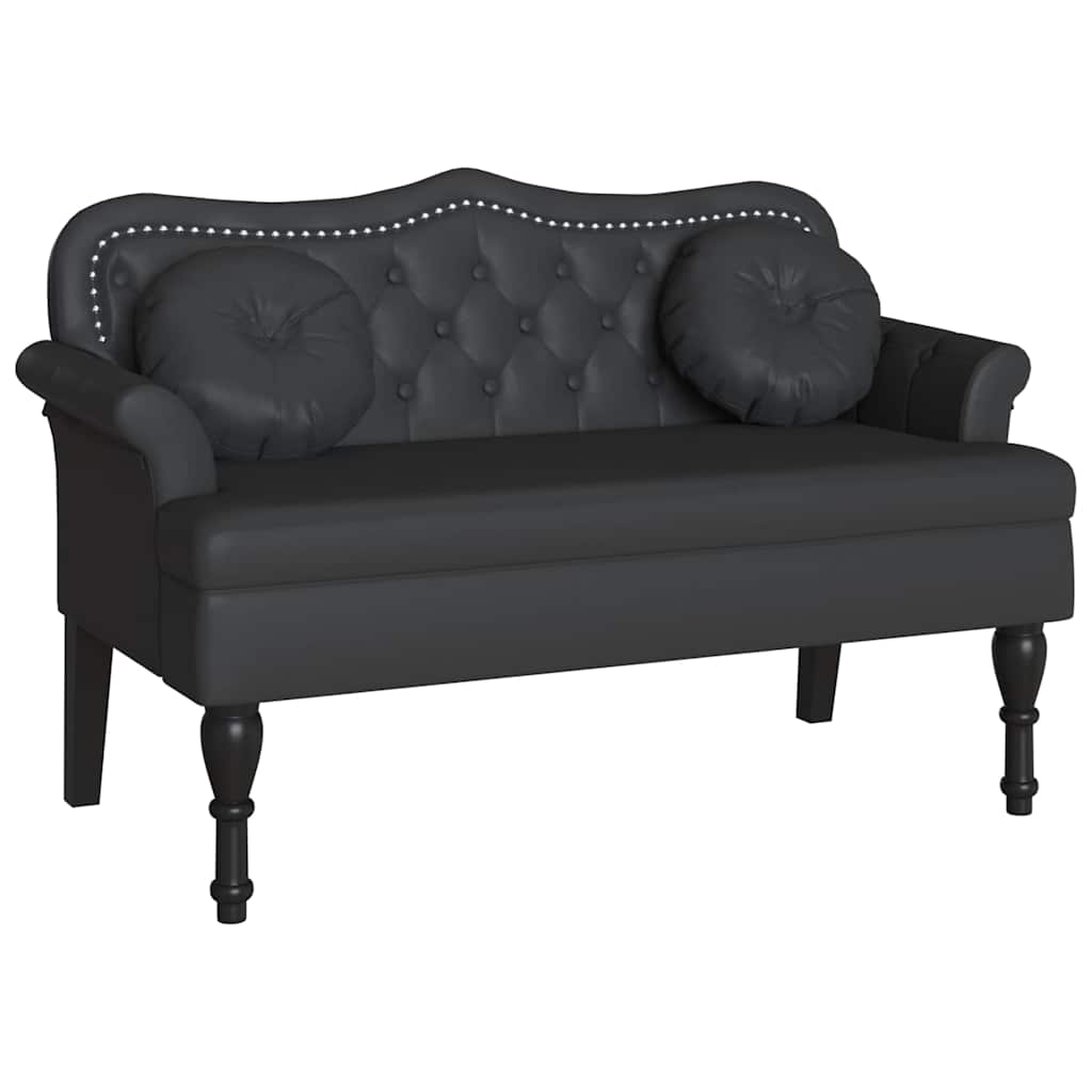 Chesterfield Bench Black 120.5 x 65 x 75 cm Faux Leather