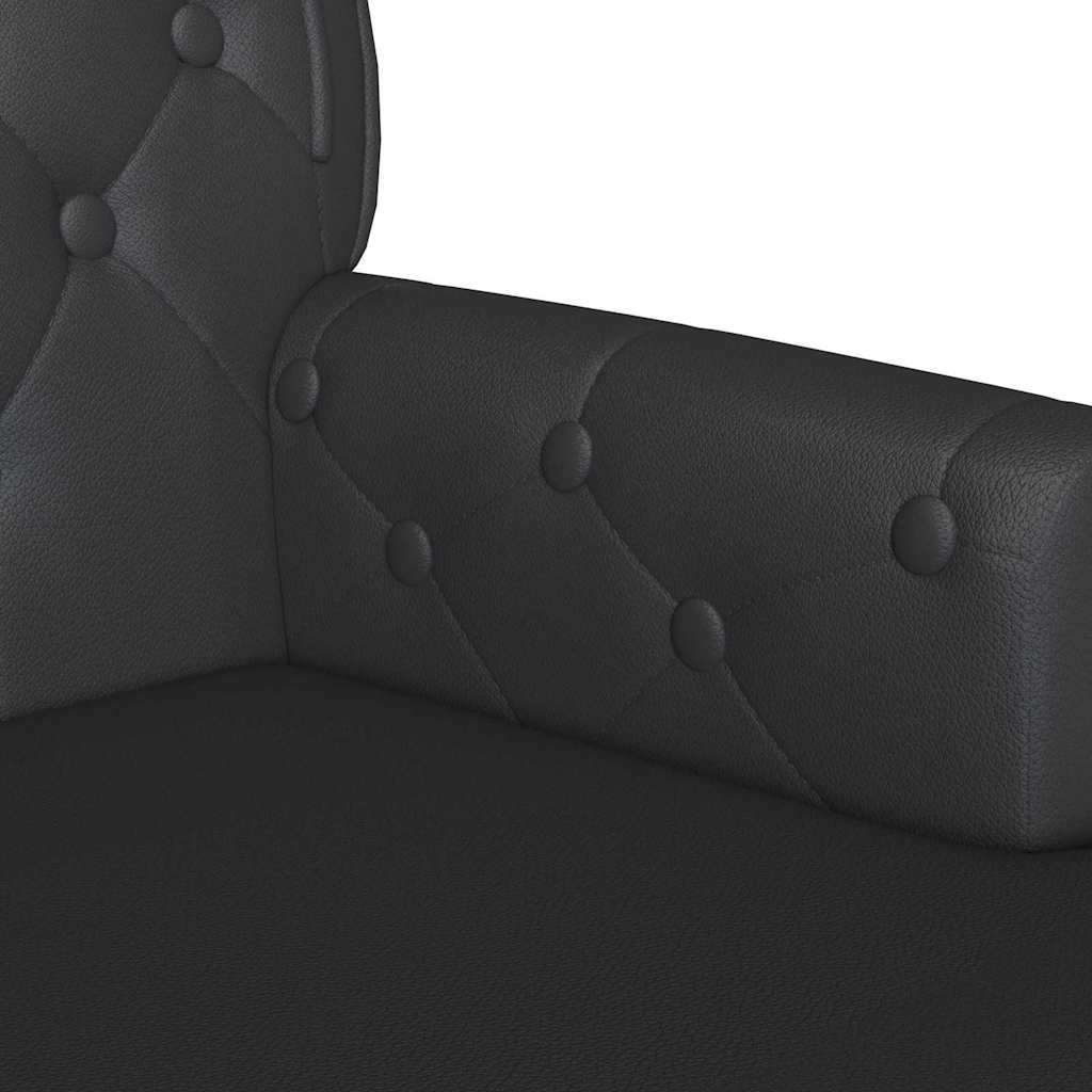 Chesterfield Bench Black 119.5 x 64.5 x 75 cm Faux Leather
