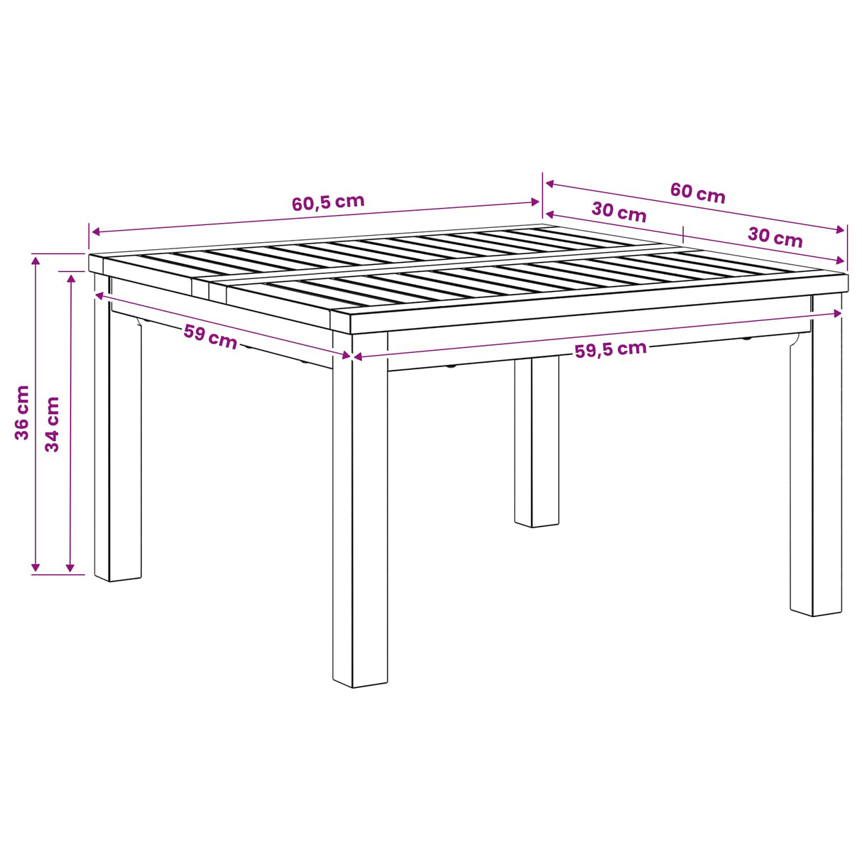 Coffee Table Natural 60 x 60.5 x 36 cm Solid Acacia Wood