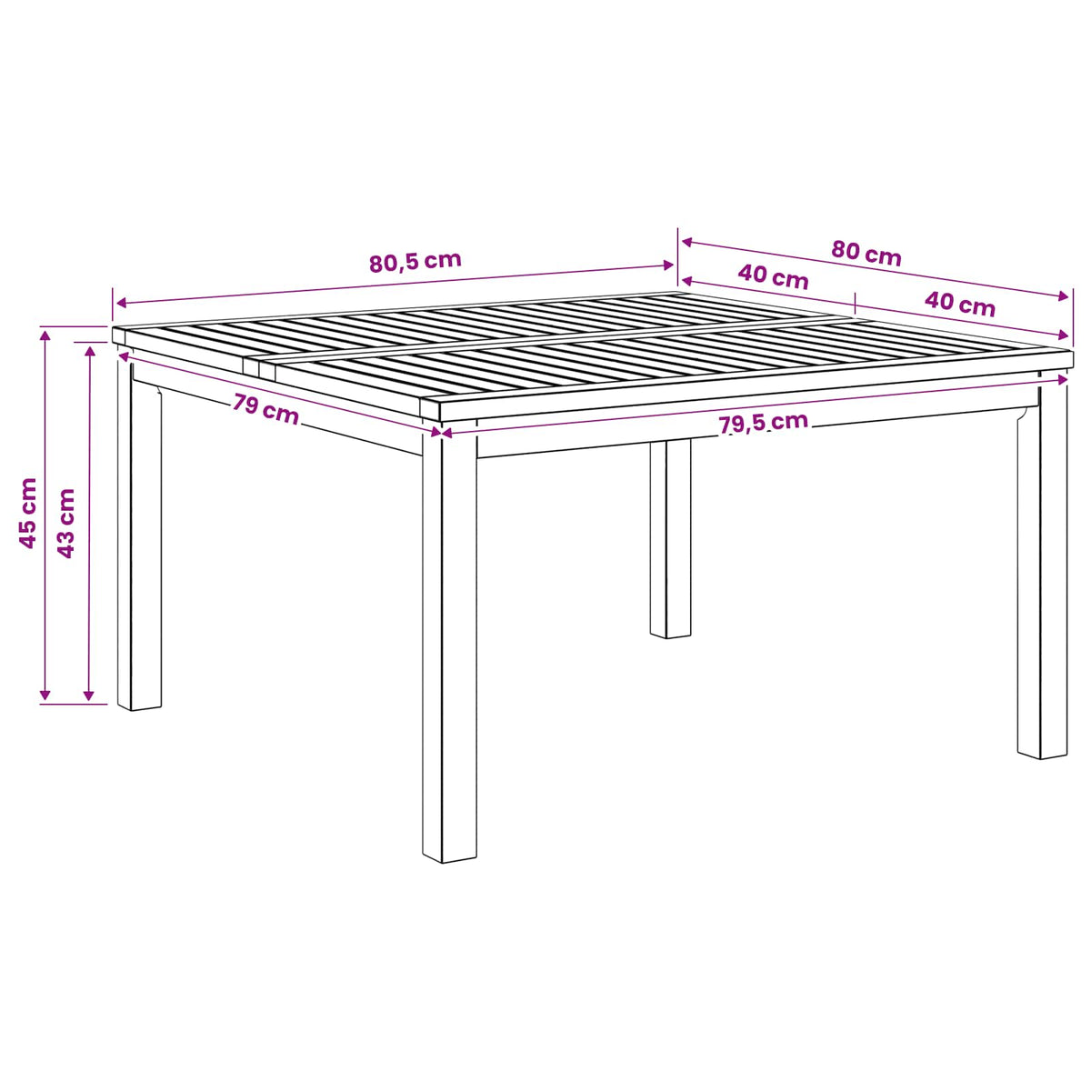 Coffee Table Natural 80 x 80.5 x 45 cm Solid Acacia Wood
