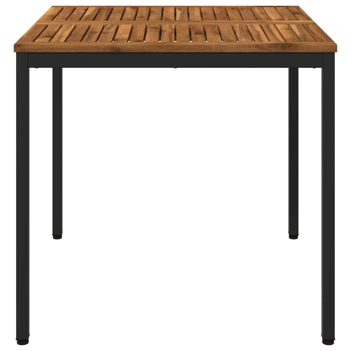 Garden Dinner Table Natural and Black 80 x 80.5 x 75 cm