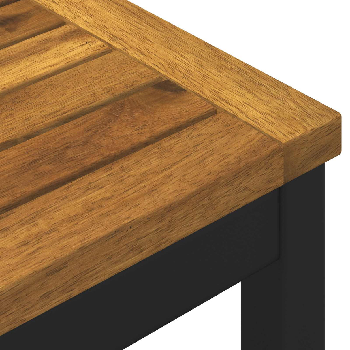 Garden Dinner Table Natural and Black 110 x 108.5 x 75 cm