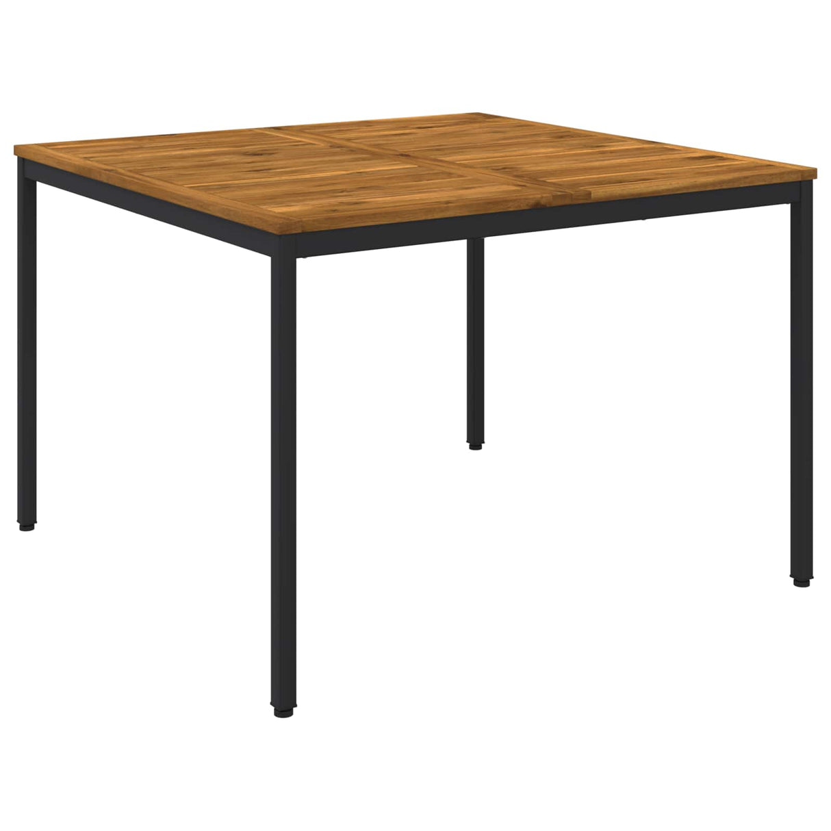 Garden Dinner Table Natural and Black 110 x 108.5 x 75 cm