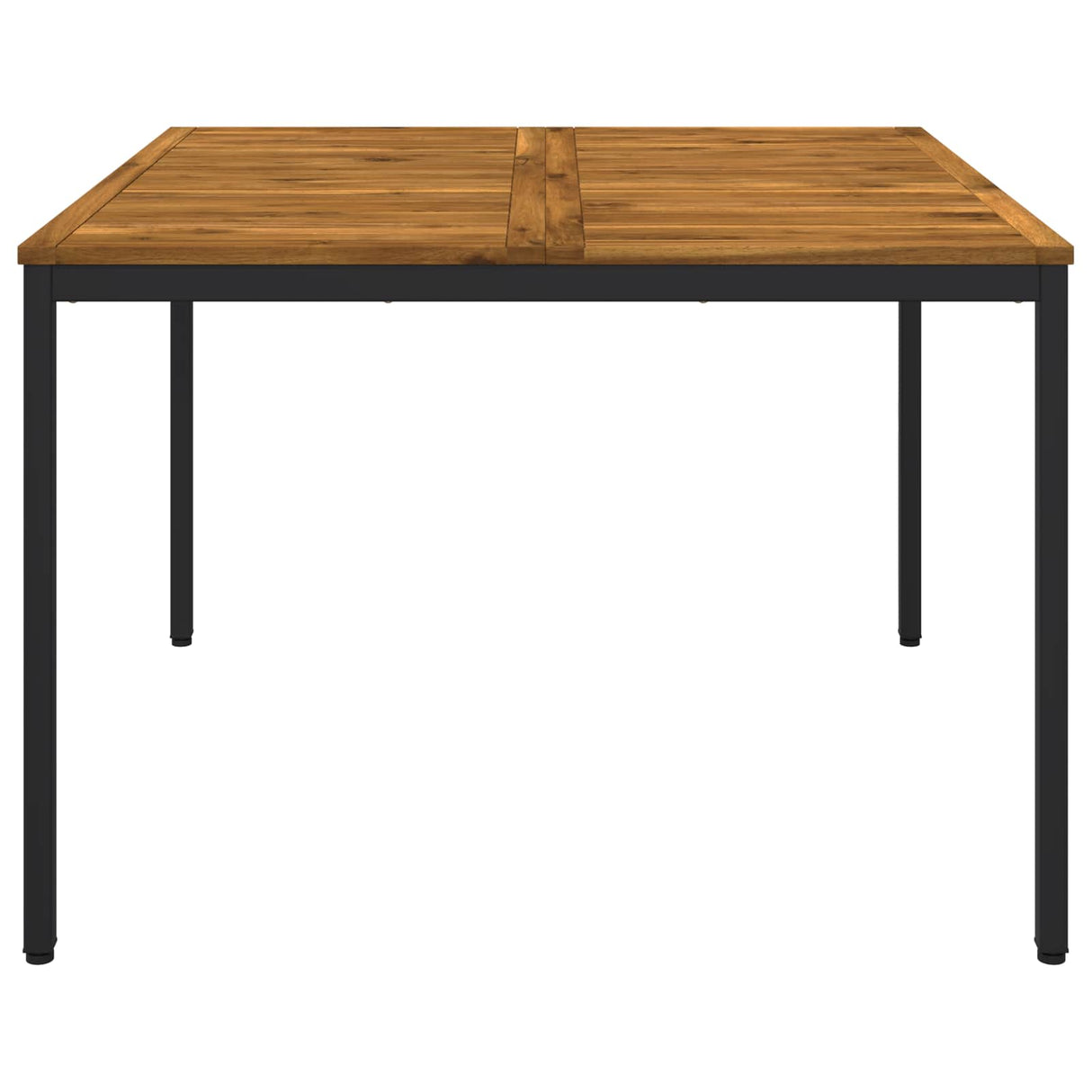 Garden Dinner Table Natural and Black 110 x 108.5 x 75 cm