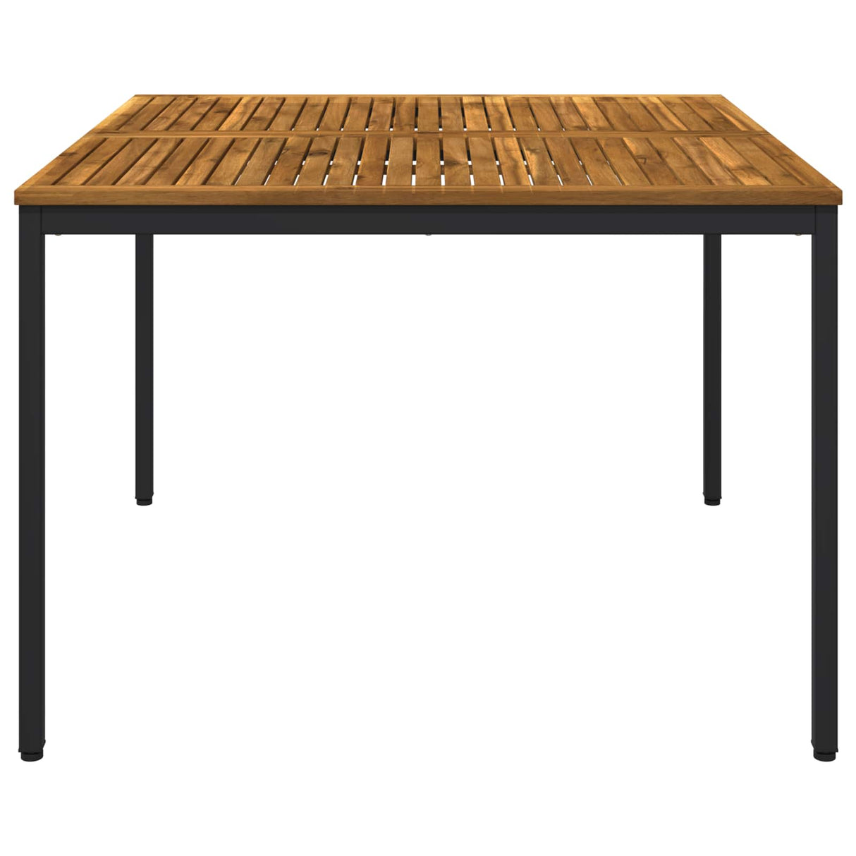 Garden Dinner Table Natural and Black 110 x 108.5 x 75 cm