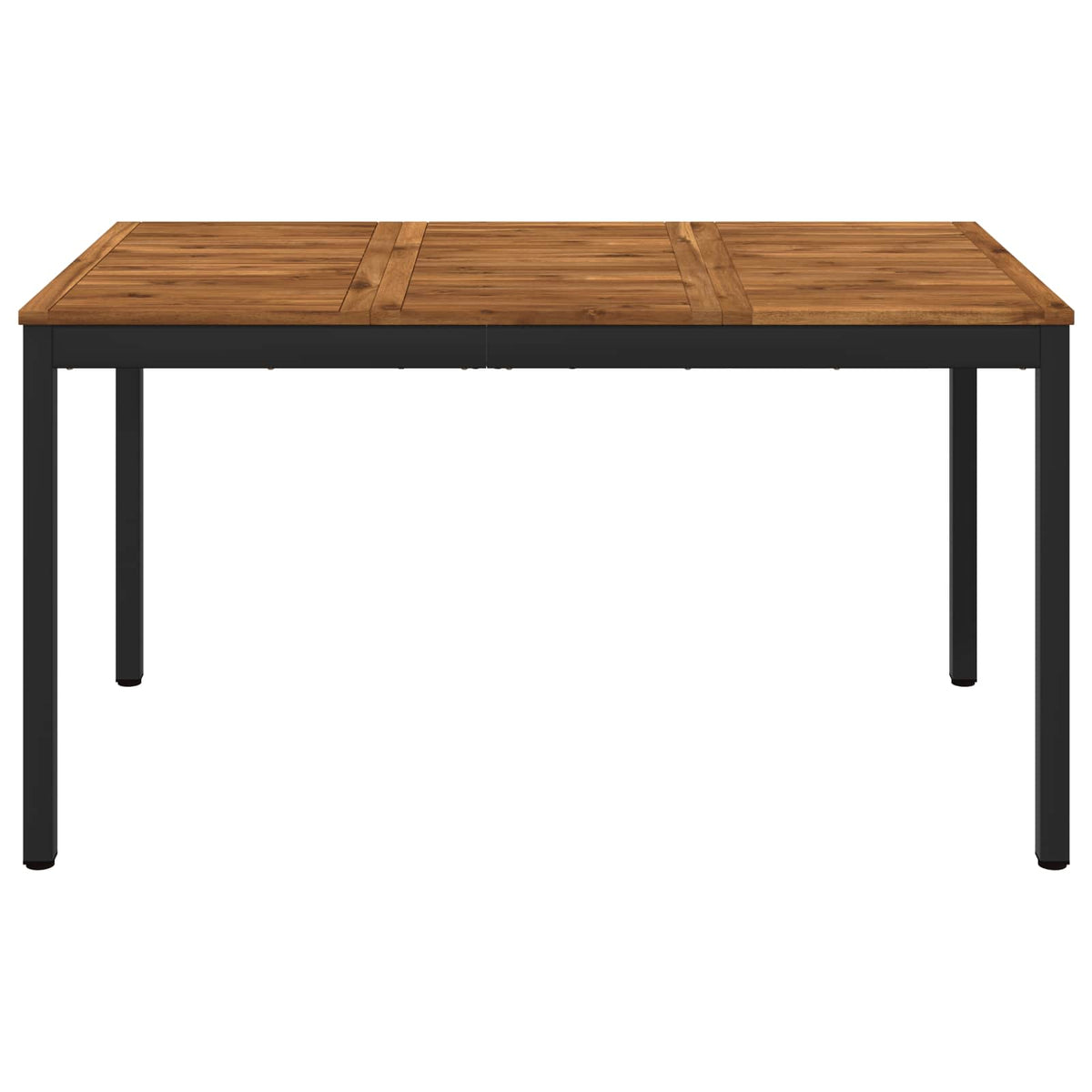 Garden Dinner Table Natural and Black 141 x 80.5 x 75 cm