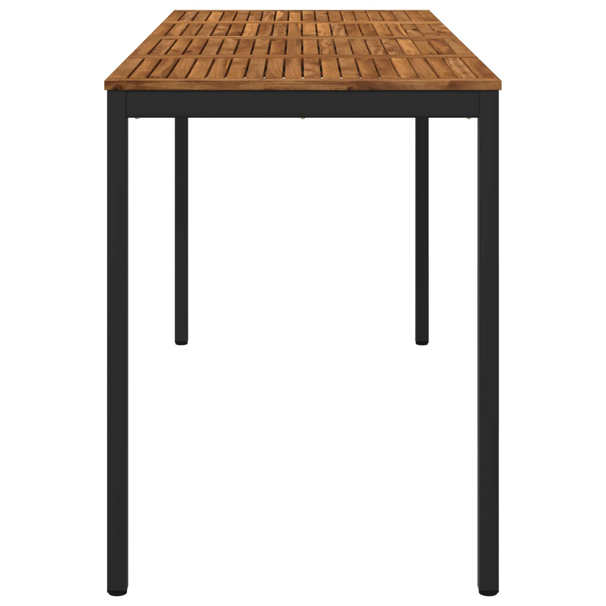 Garden Bar Table Natural and Black 196 x 80.5 x 105 cm