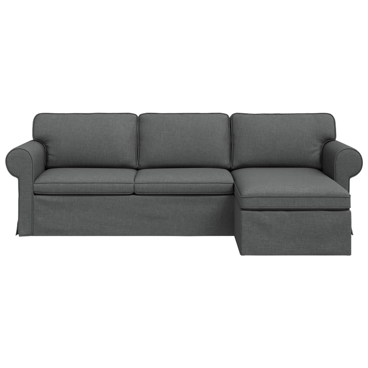 Sofa Dark Grey 245 x 138 x 80 cm Fabric