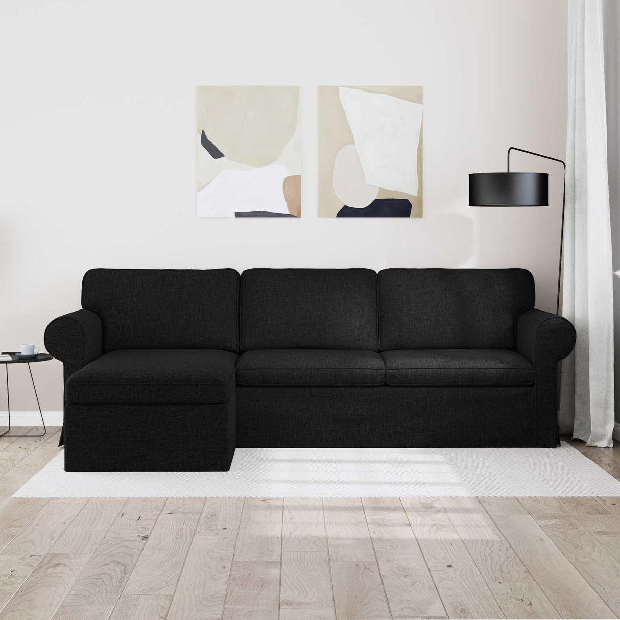 Sofa Black 215 x 138 x 80 cm Fabric