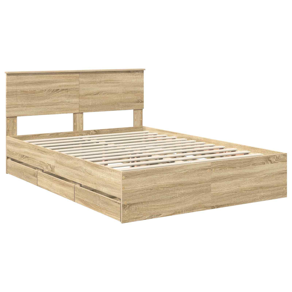 Bed Frame with Drawer Sonoma Oak 150 x 200 cm Engineered Wood