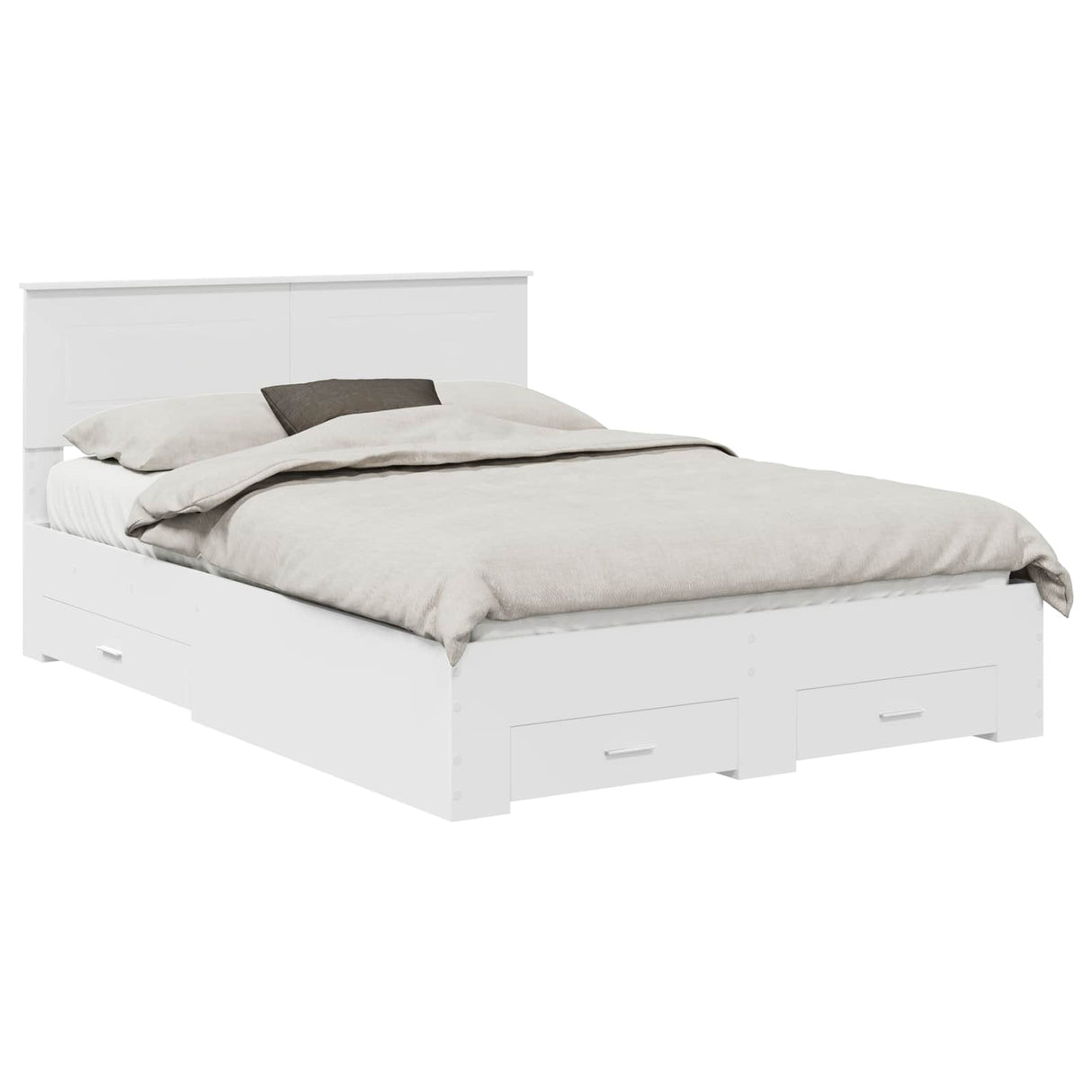 Bed Frame with Headboard White 150 x 200 cm Engineered Wood