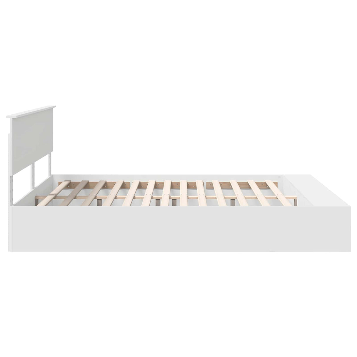 Bed Frame with Shelf Manual White 180 x 200 cm Engineered Wood