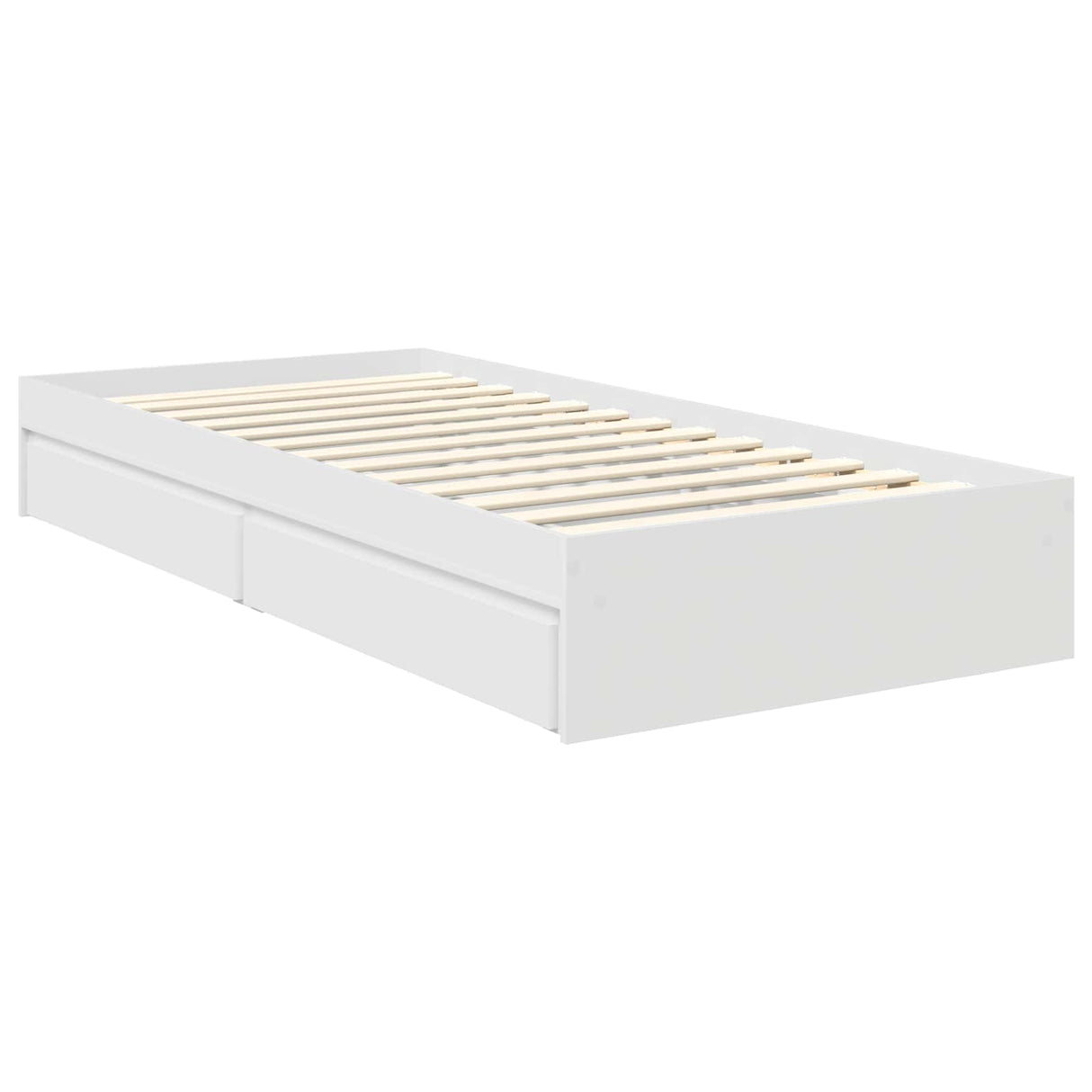 Storage Bed with Headboard White 90 x 190 cm Engineered Wood