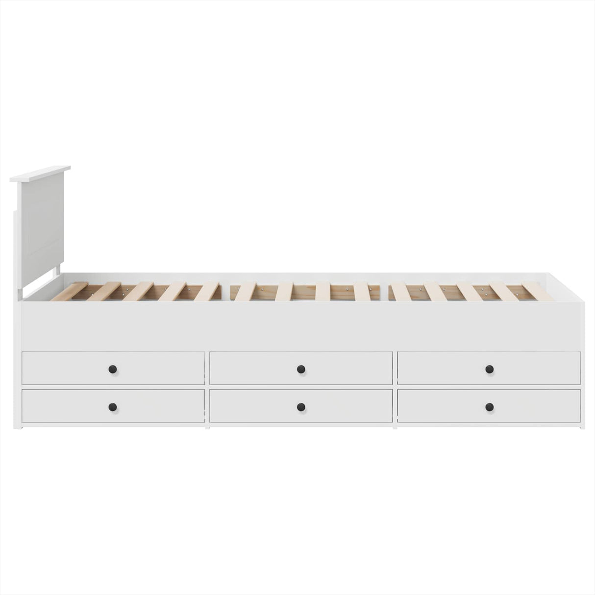 Daybed with Drawer White and Black 90 x 190 cm Engineered Wood