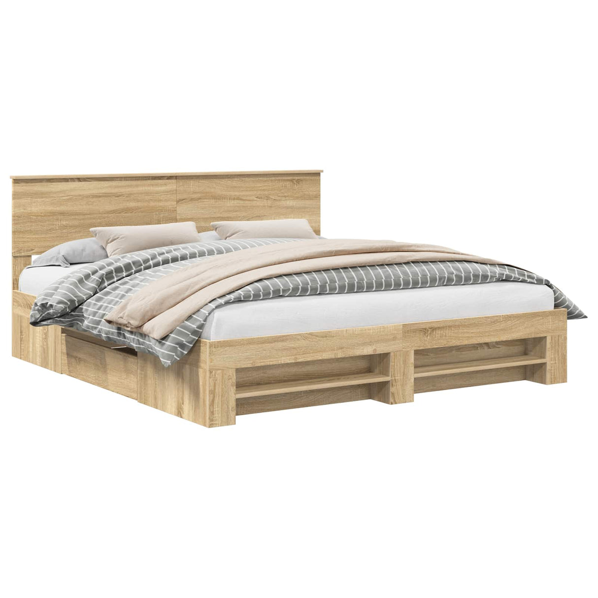 Bed Frame Sonoma Oak 180 x 200 cm Engineered Wood