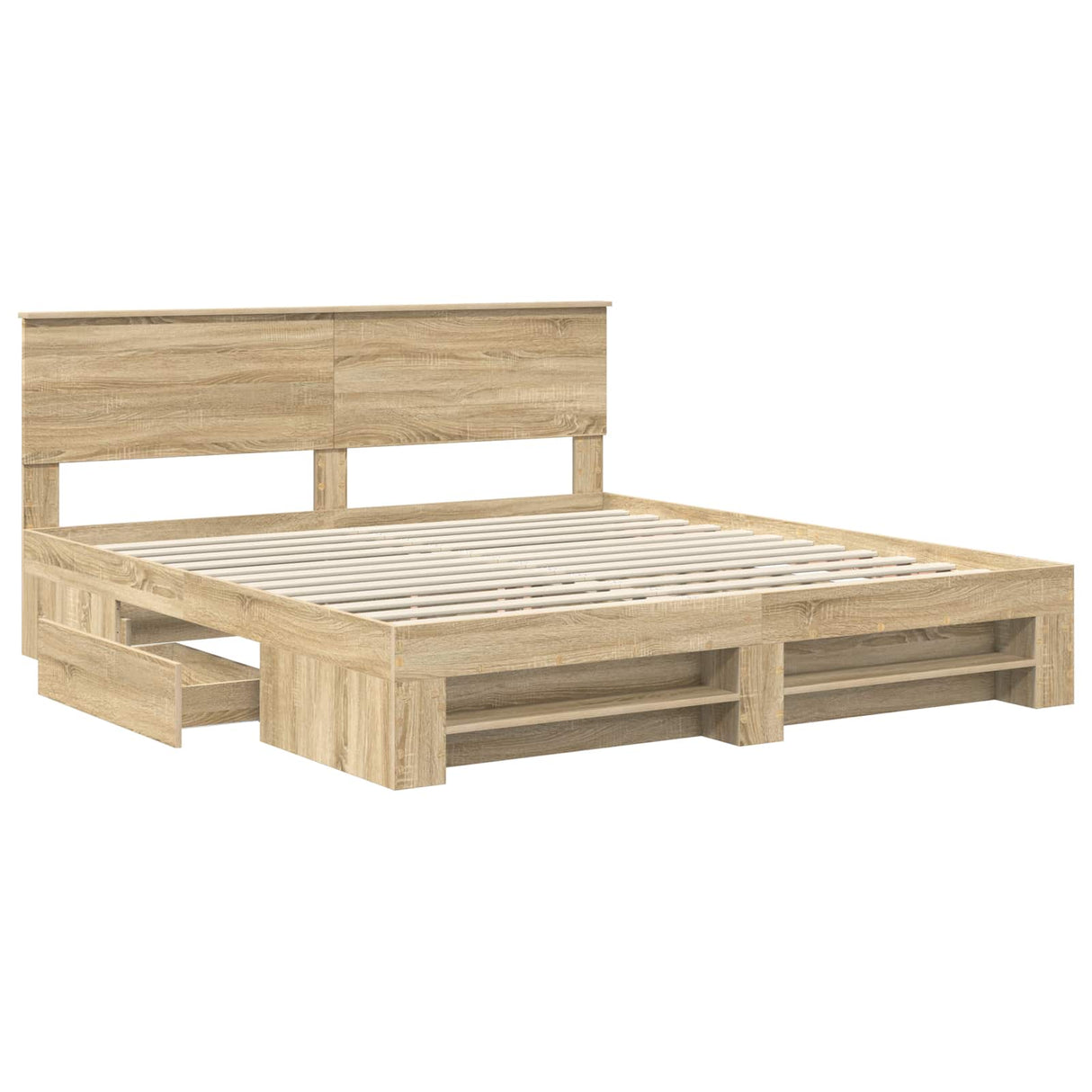 Bed Frame Sonoma Oak 180 x 200 cm Engineered Wood