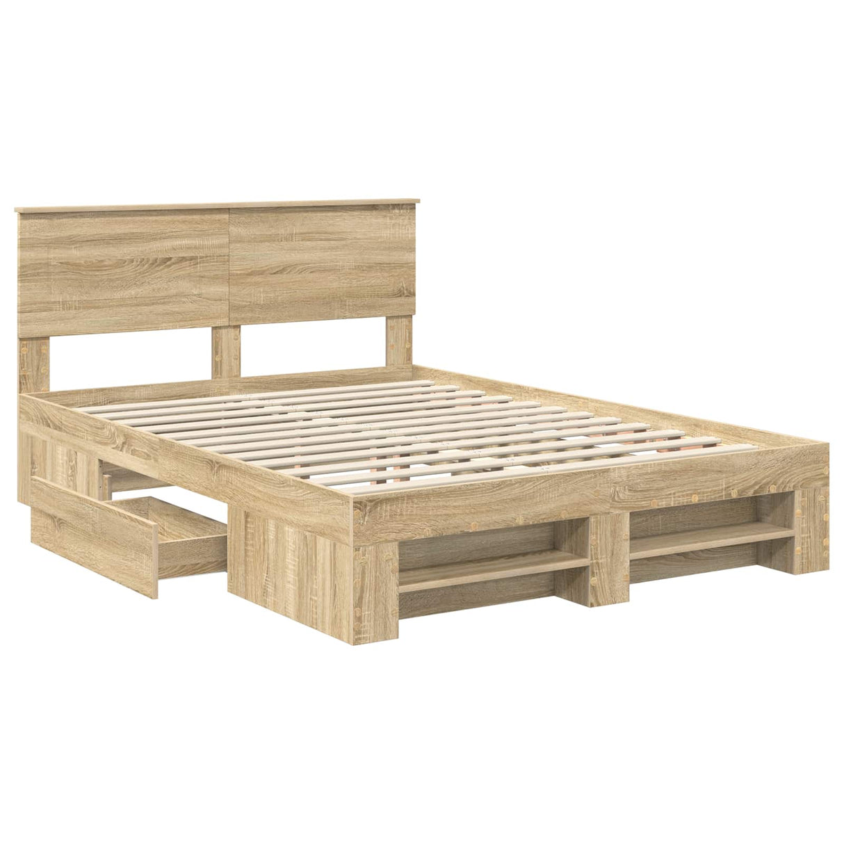 Bed Frame Sonoma Oak 150 x 200 cm Engineered Wood