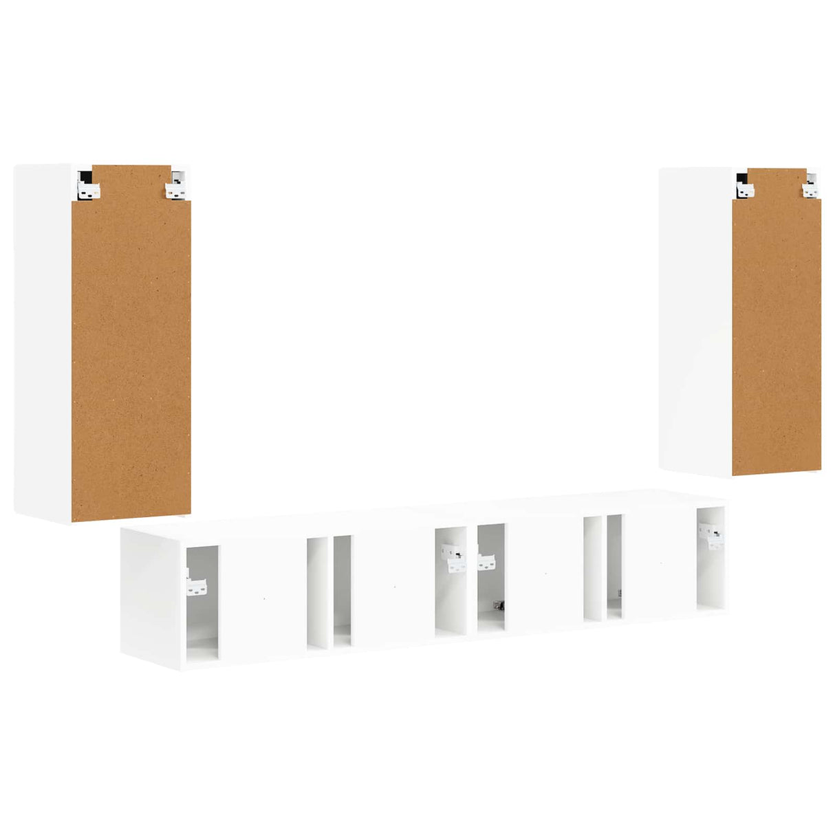 TV Wall Cabinet Set 4 pcs White Engineered Wood