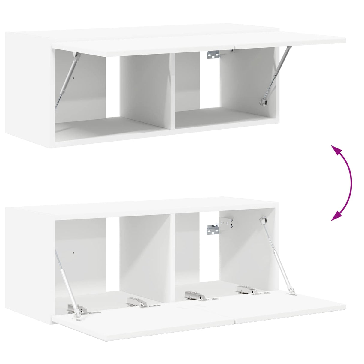 TV Wall Cabinet Set 4 pcs White Engineered Wood