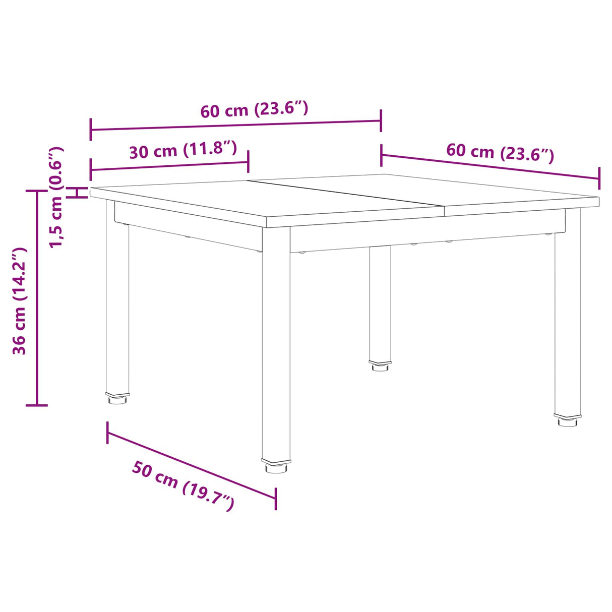 Coffee Table Black Oak 60 x 60 x 36 cm Engineered Wood