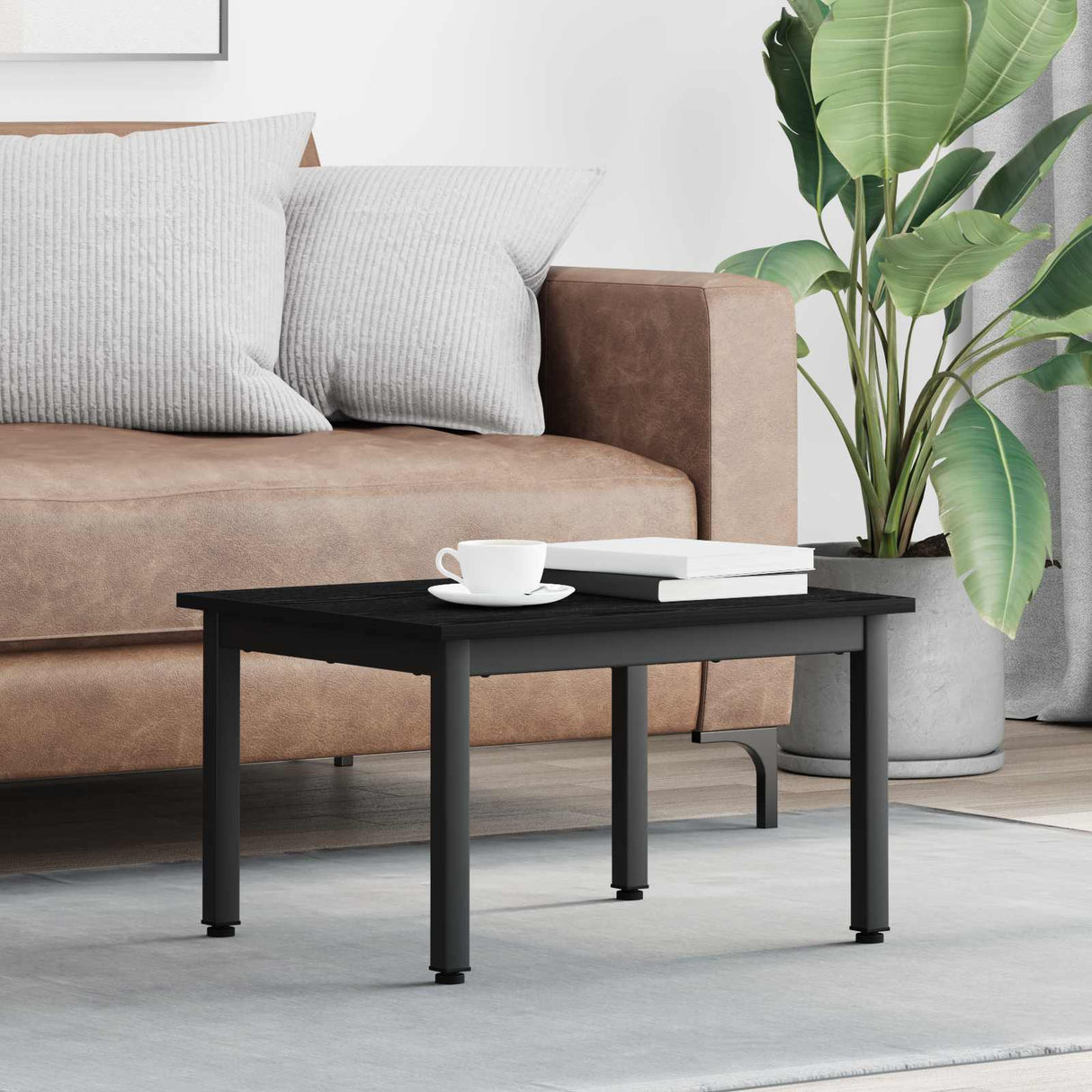 Coffee Table Black Oak 60 x 50 x 36 cm Engineered Wood