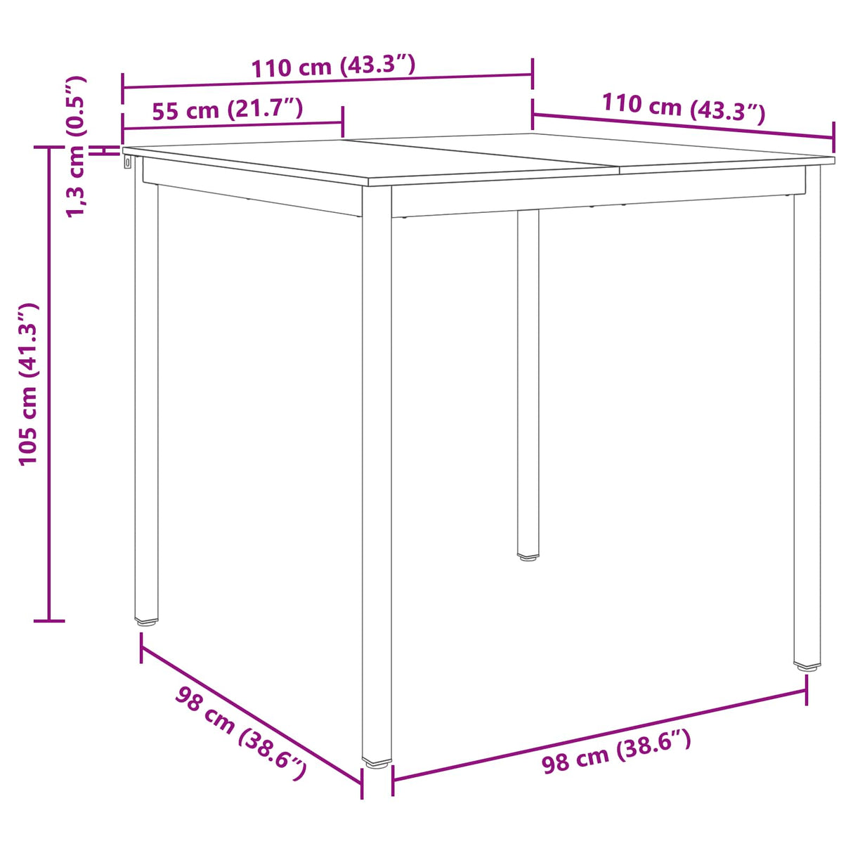 Standing Bar Table Engineered Wood
