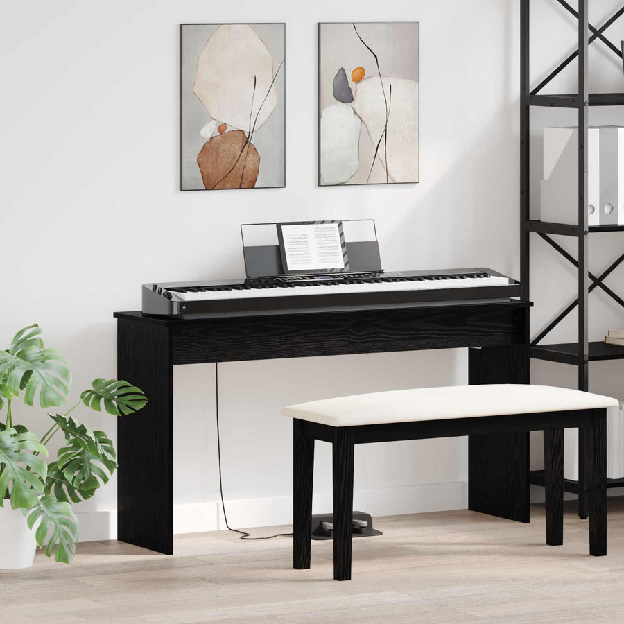 Keyboard Stand Black Oak 120 x 32 x 64 cm Engineered Wood