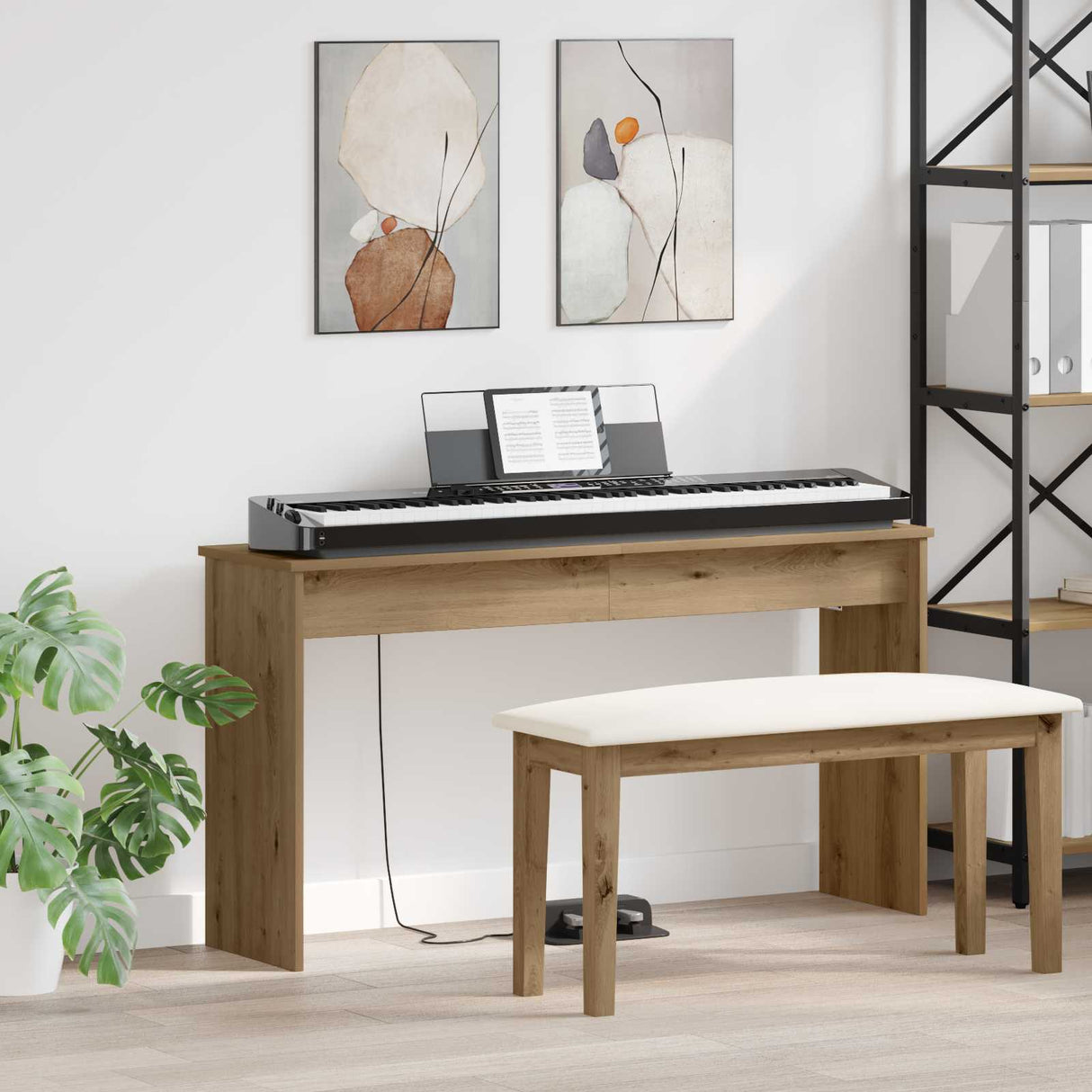 Keyboard Stand Artisan Oak 120 x 32 x 64 cm Engineered Wood