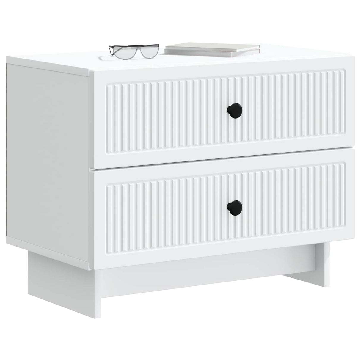 Bedside Cabinet White 62 x 34.5 x 47.5 cm Engineered Wood