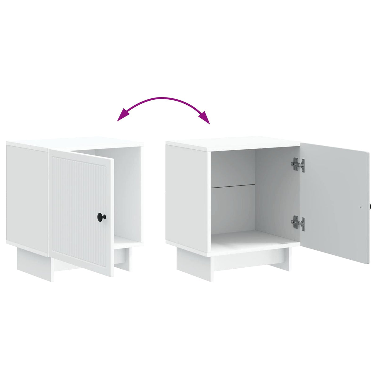 Bedside Cabinet White 43 x 34.5 x 50 cm Engineered Wood
