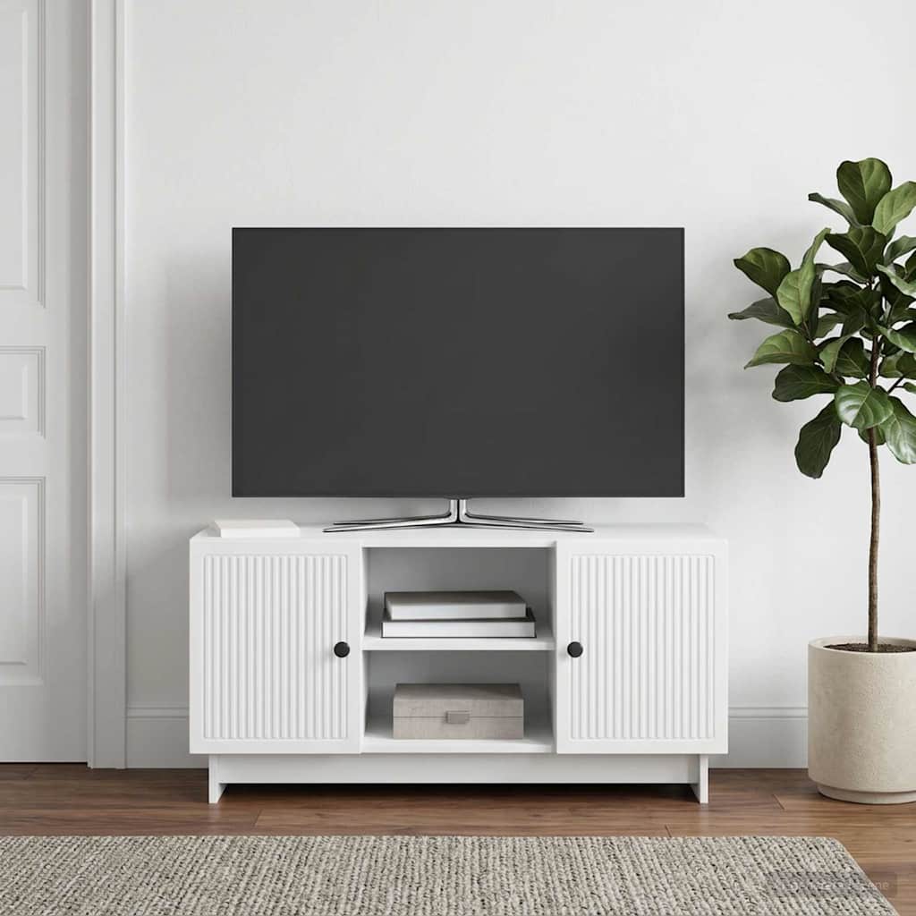 TV Cabinet 102 x 34.5 x 50 cm White Engineered Wood