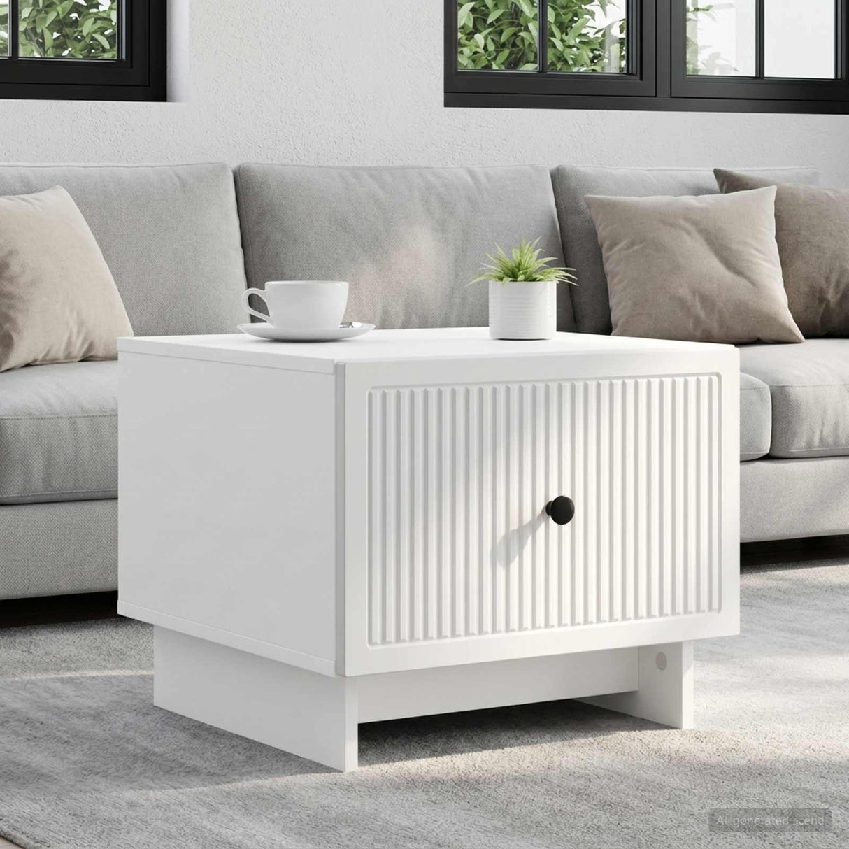 Coffee Table with Drawer White 49 x 50 x 40 cm Engineered Wood