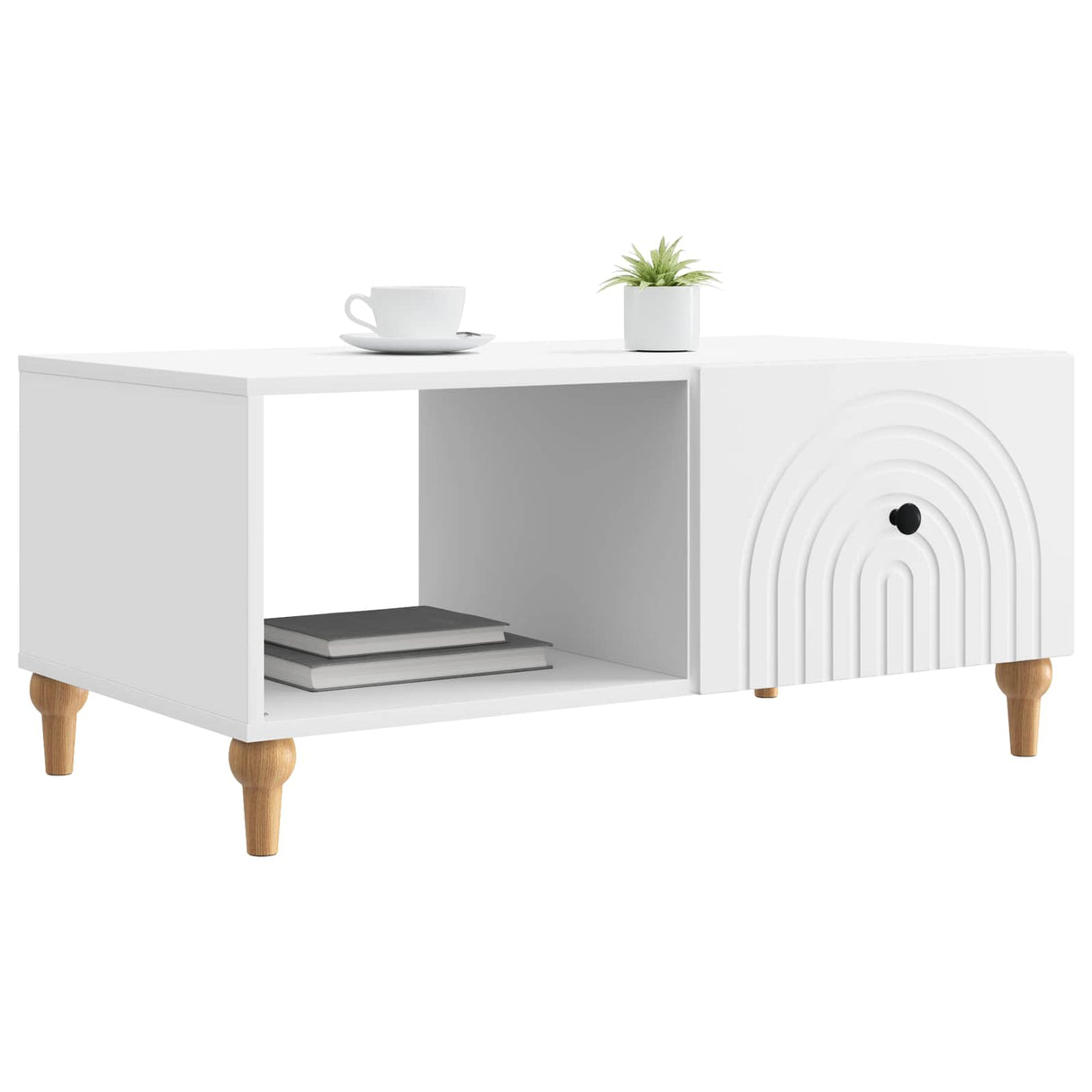 Coffee Table White 90 x 50 x 40 cm Engineered Wood