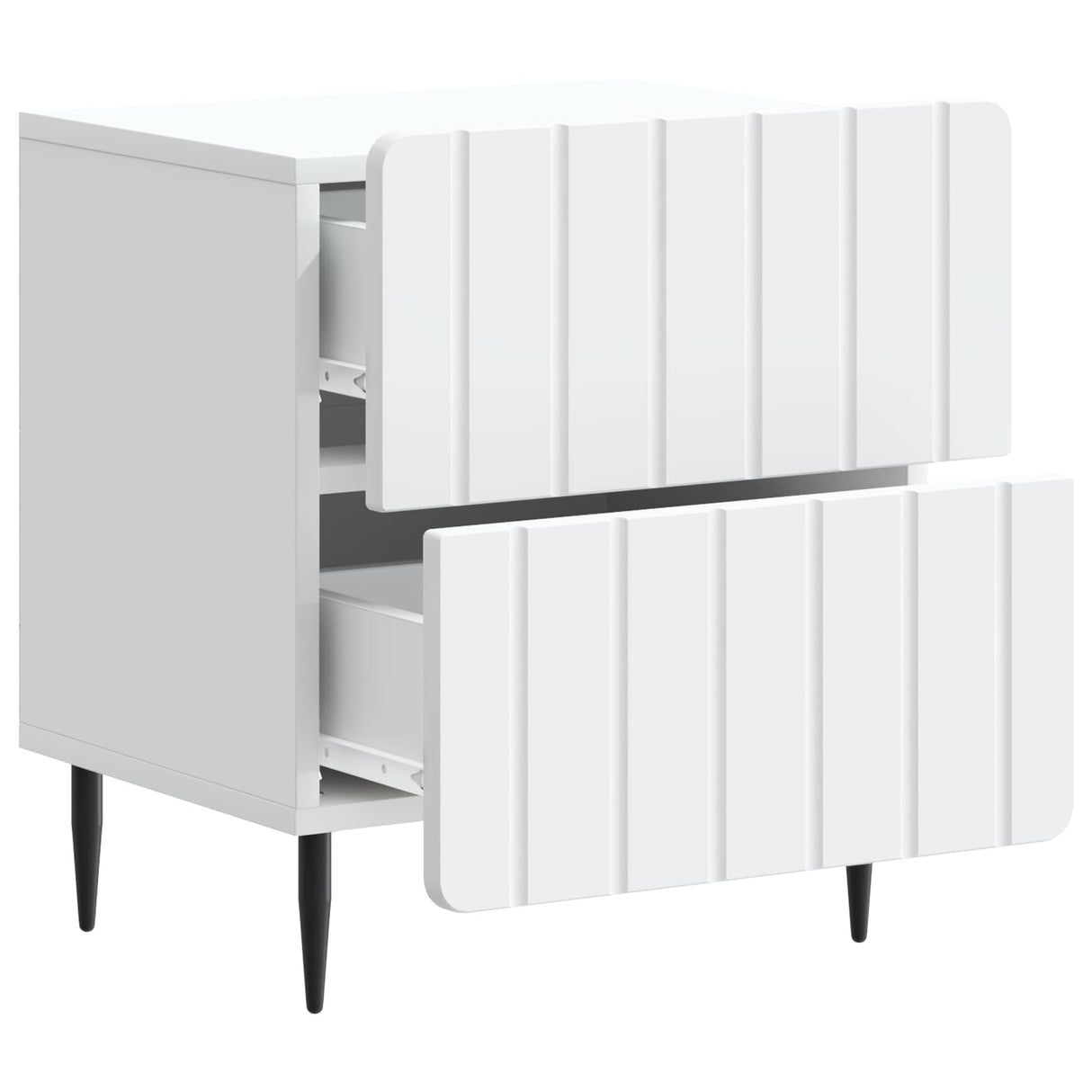 Bedside Cabinet White 43 x 34.5 x 49.5 cm Engineered Wood