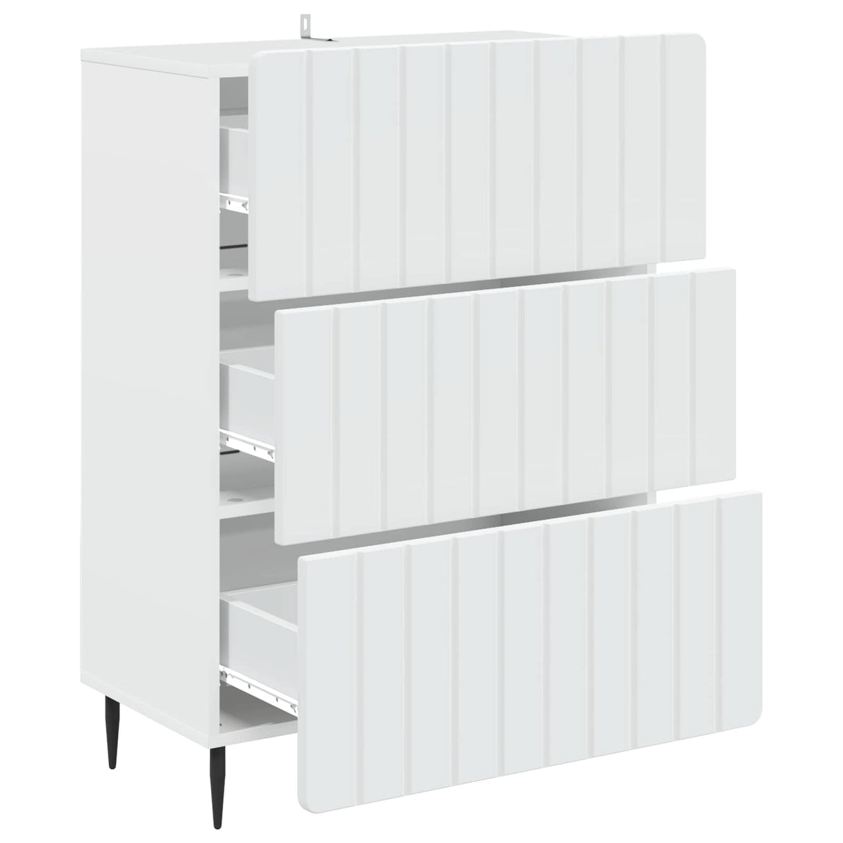 Drawer Cabinet White 66 x 34.5 x 92 cm Engineered Wood