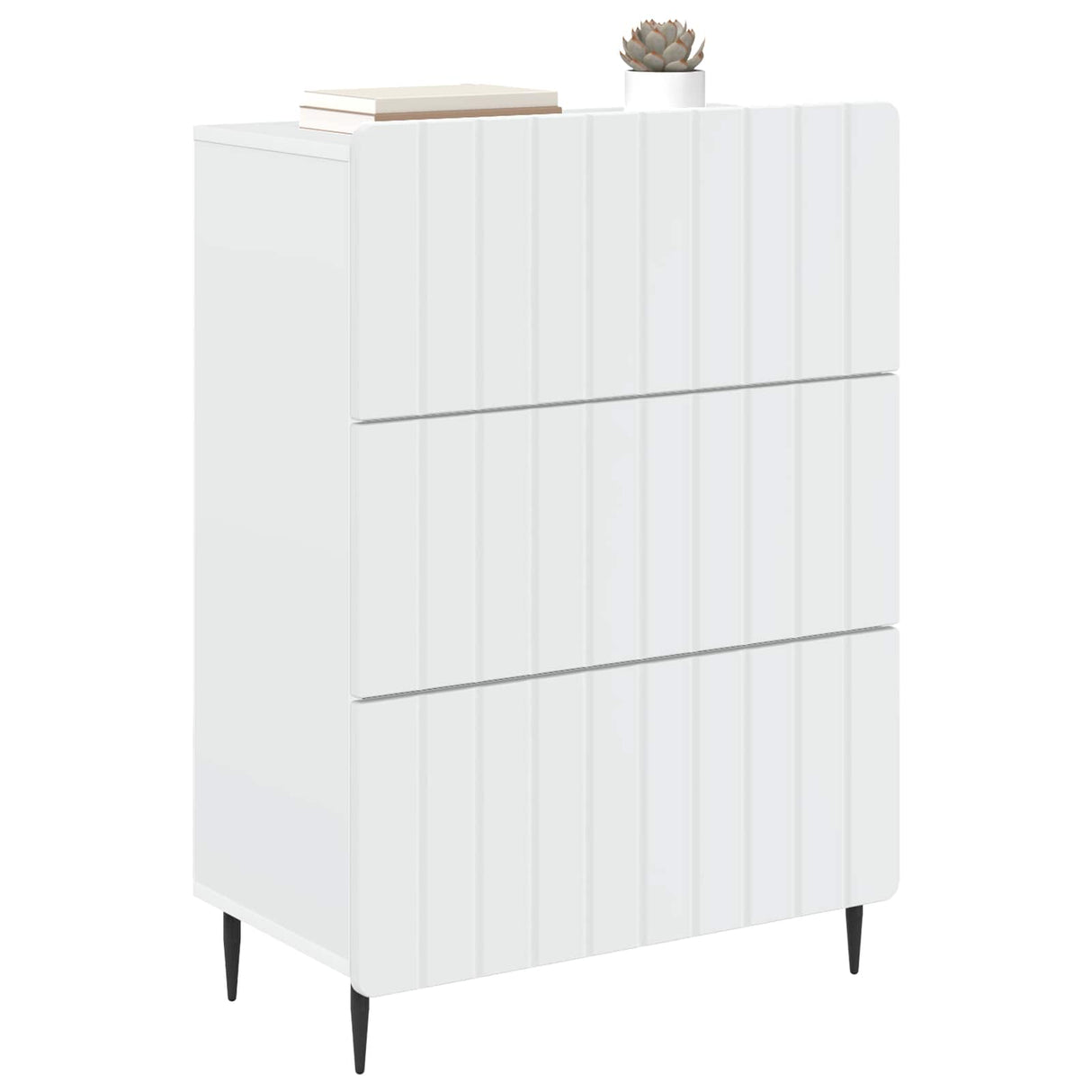 Drawer Cabinet White 66 x 34.5 x 92 cm Engineered Wood