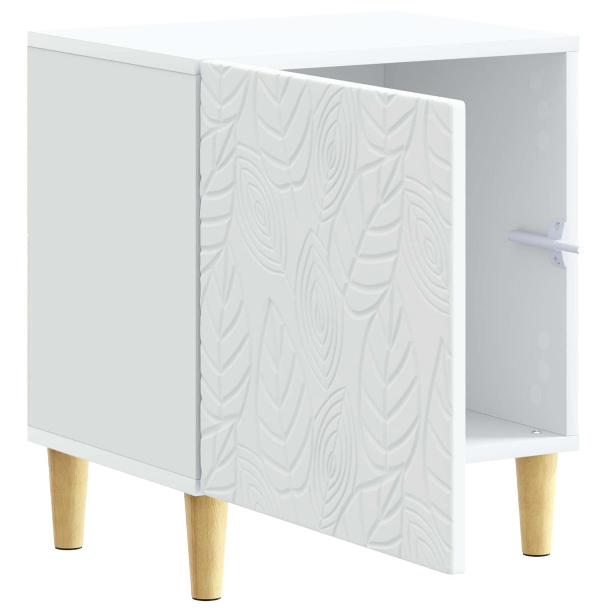 Bedside Table White 43 x 34.5 x 50 cm Engineered Wood