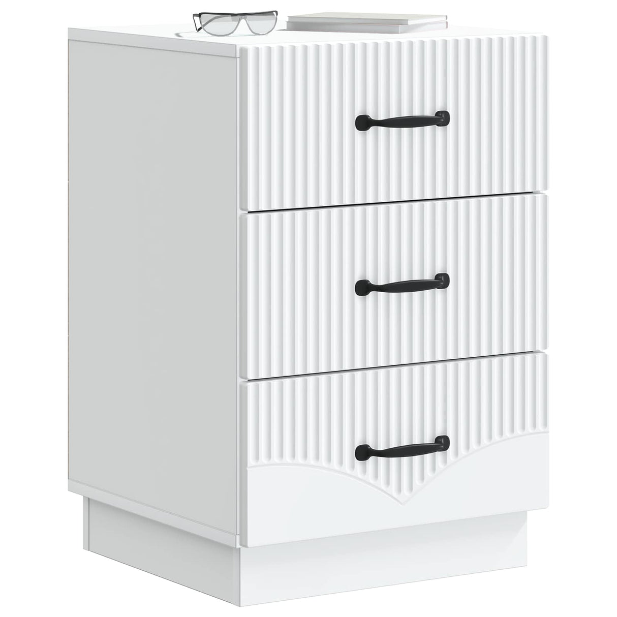 Bedside Cabinet White 43 x 41 x 63.5 cm Engineered Wood
