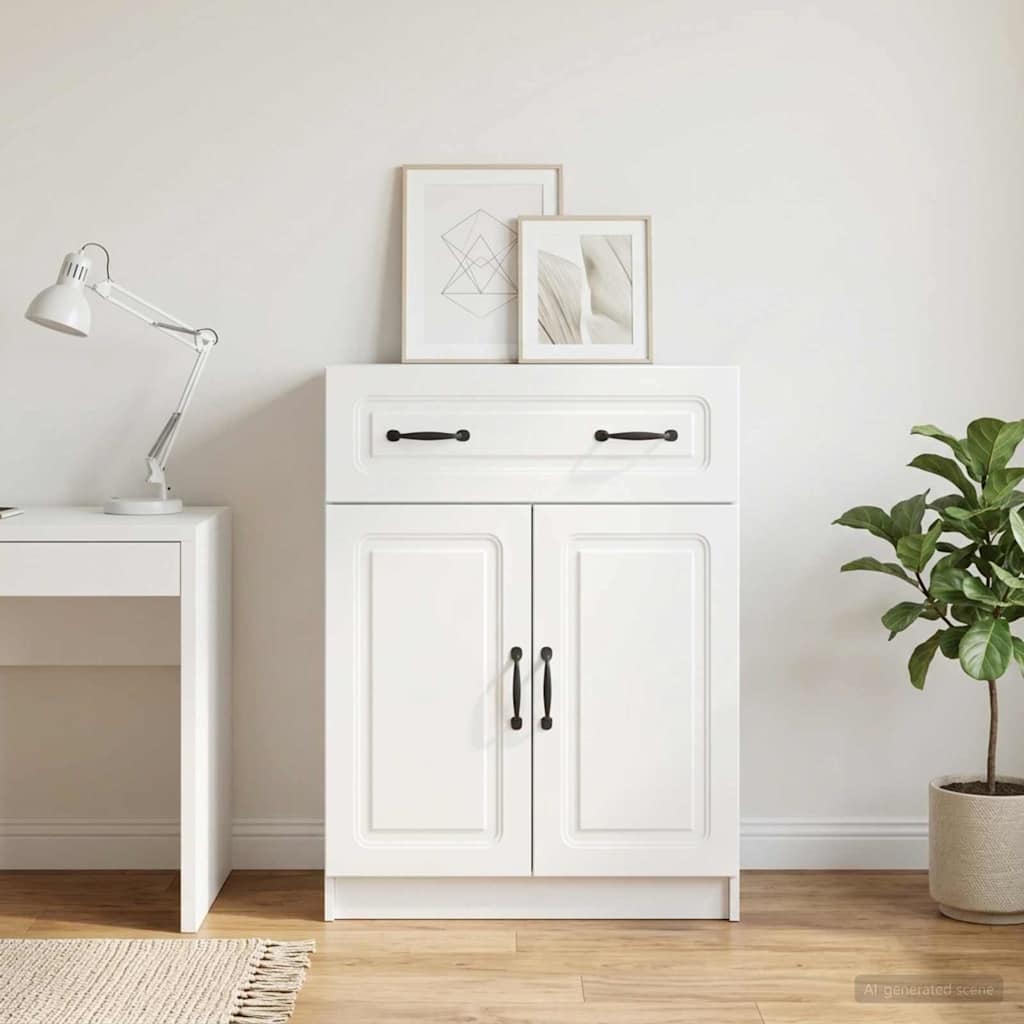 Sideboard with Drawer White 66 x 34.5 x 87 cm Engineered Wood